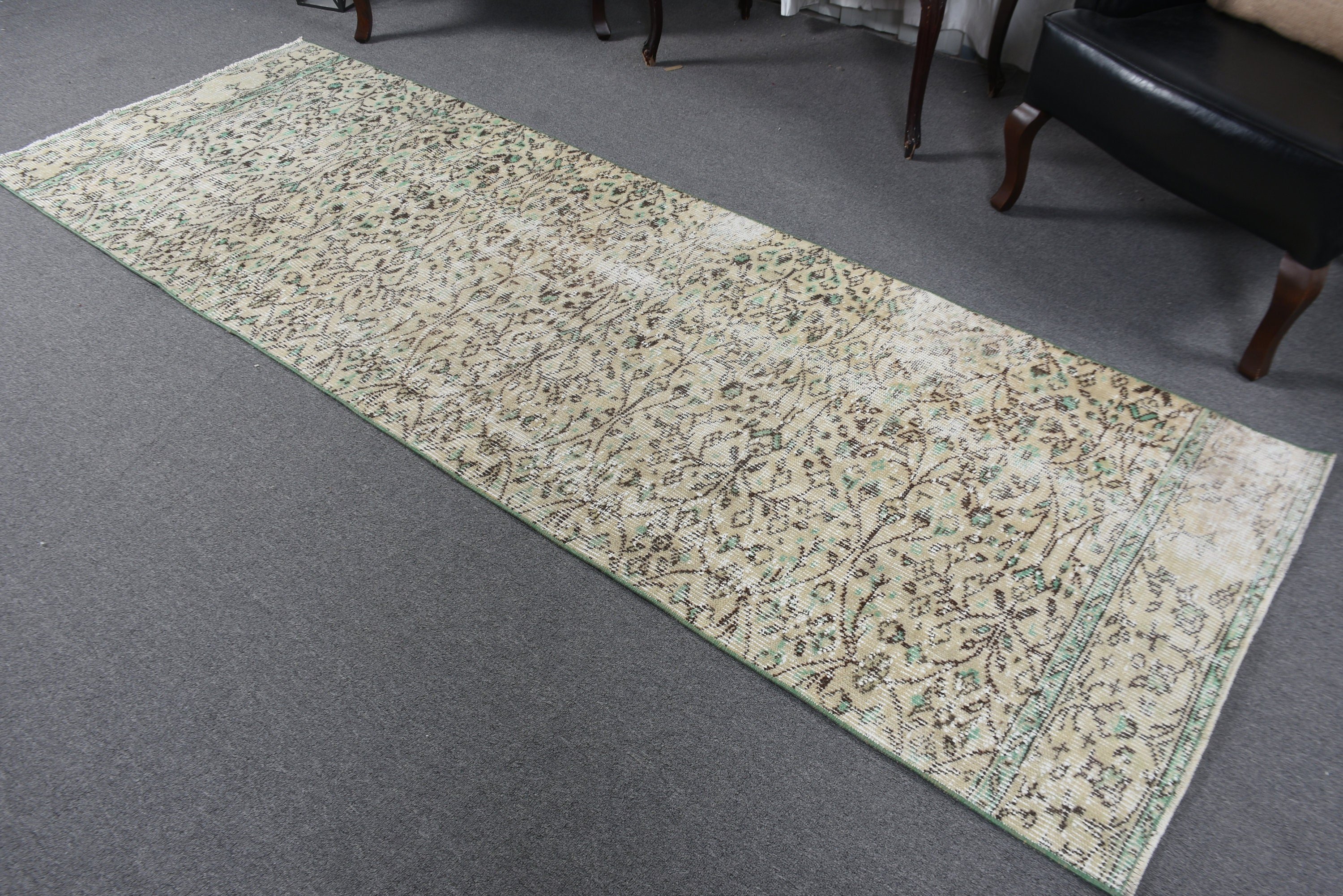 Vintage Halı, 3.1x9.2 ft Runner Halıları, Havalı Halılar, Yatak Odası Halıları, Mavi Açıklama Halıları, Uzun Koşucu Halıları, Vintage Runner Halıları, Türk Halıları