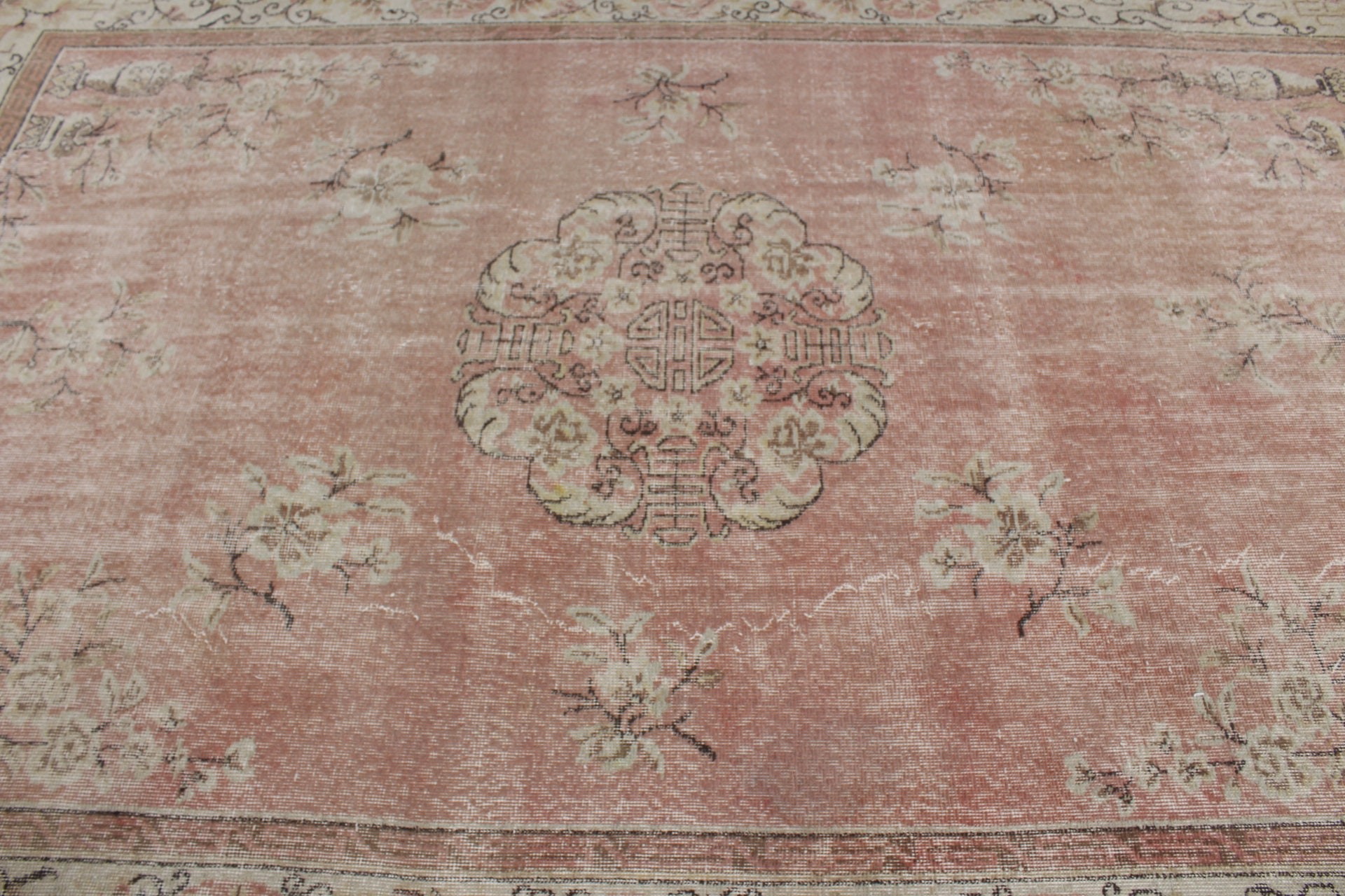 Floor Rug, Living Room Rug, Large Wool Rug Rugs, Vintage Rug, Pink Moroccan Rug, Bedroom Rug, Oushak Rug, Turkish Rug, 6.3x9.7 ft Large Rug