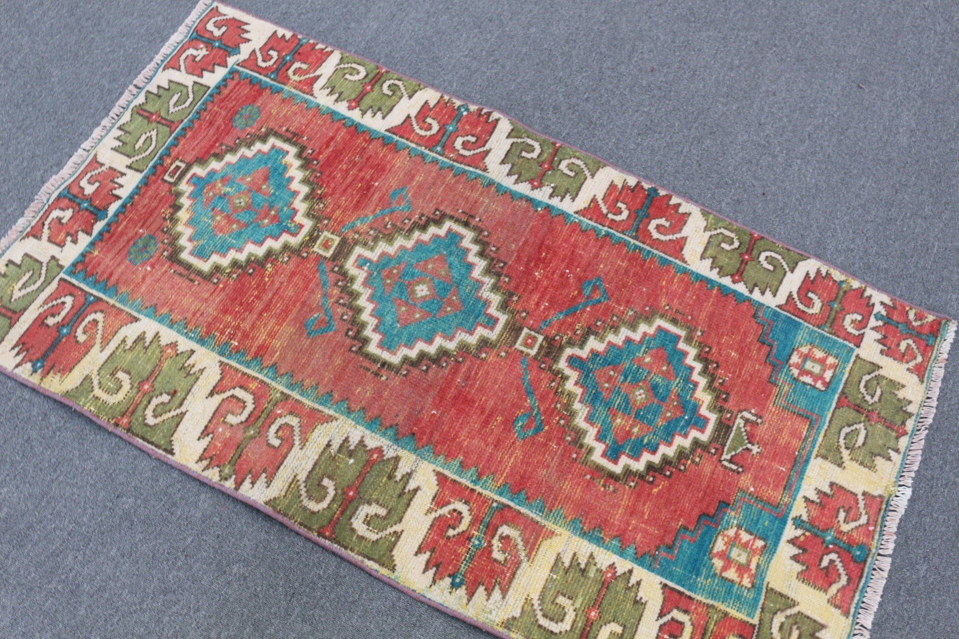 Oushak Rugs, Red Home Decor Rugs, 2.6x4.7 ft Small Rug, Turkish Rug, Vintage Rug, Moroccan Rug, Wall Hanging Rugs, Eclectic Rugs, Bath Rug