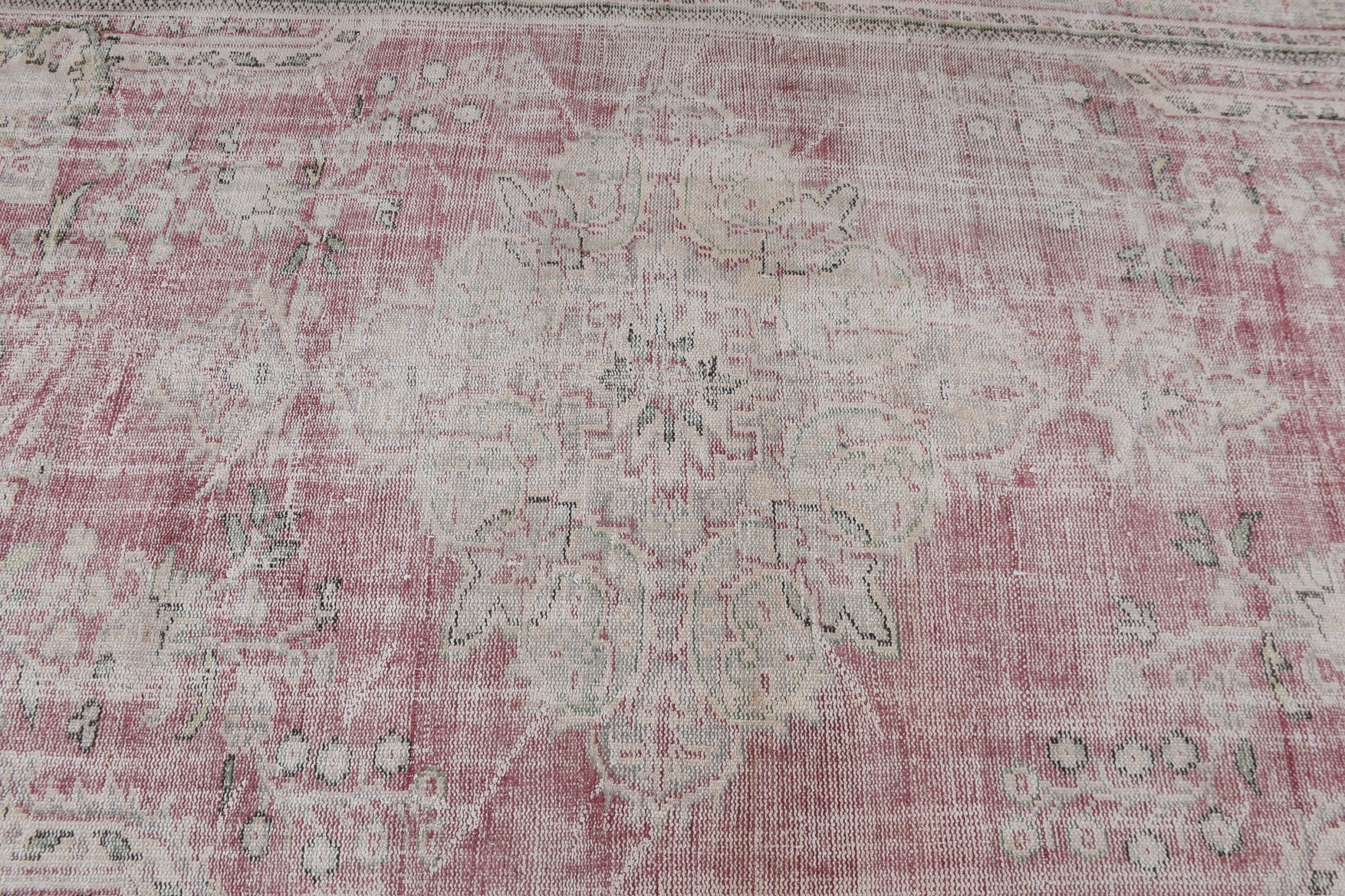 Salon Rug, Turkish Rugs, 5.5x8.9 ft Large Rug, Antique Rug, Vintage Rug, Red Floor Rug, Living Room Rugs, Rugs for Bedroom, Bedroom Rug