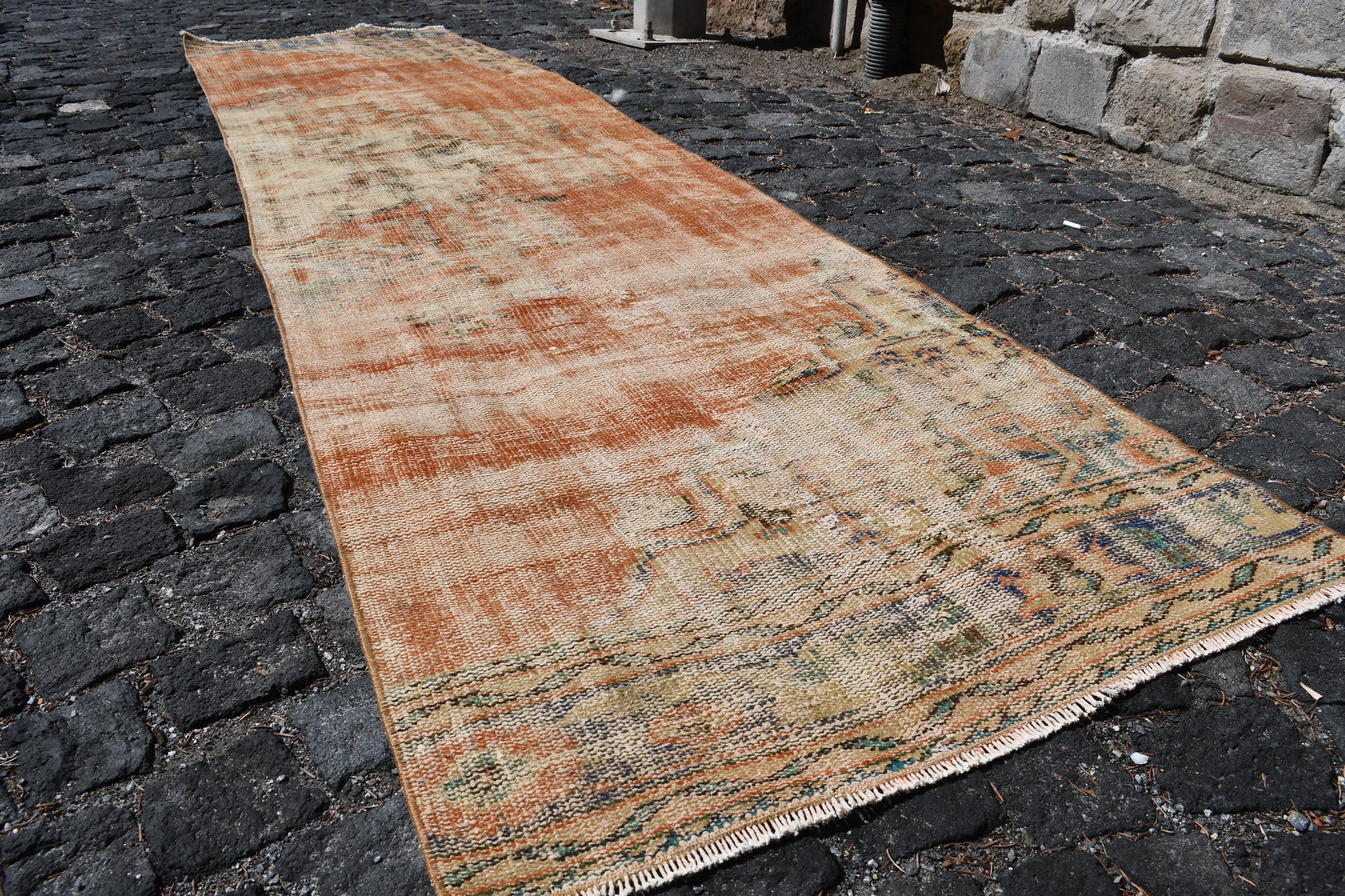 Oushak Runner Rug Rugs, 2.7x10.3 ft Runner Rug, Kitchen Rug, Vintage Rug, Turkish Rug, Oushak Rugs, Red Oushak Rug, Art Rug, Rugs for Stair