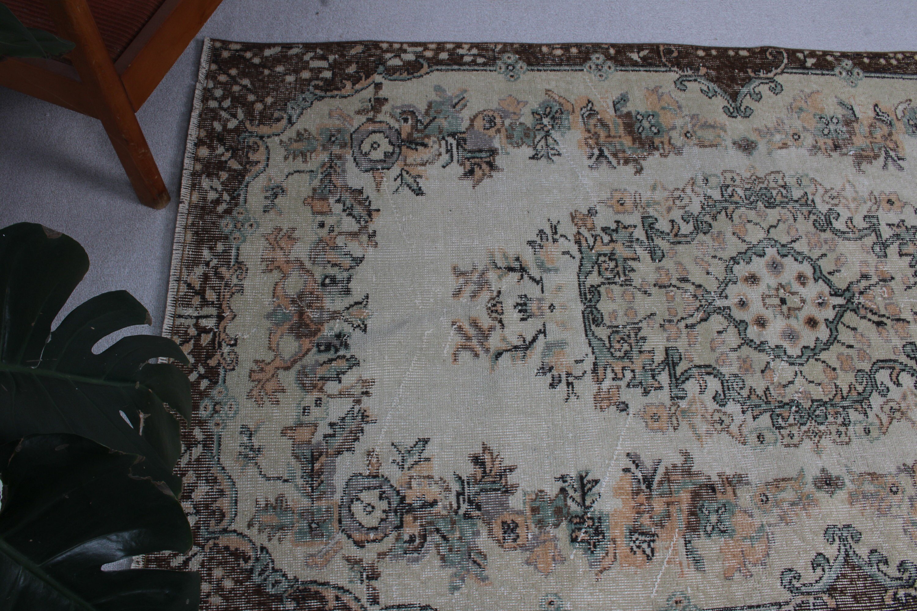 Boho Vurgulu Halılar, Türk Halıları, Vintage Halılar, Çocuk Halısı, 3,5x6,5 ft Vurgulu Halı, Mutfak Halıları, Bej Anadolu Halısı, Fas Halısı