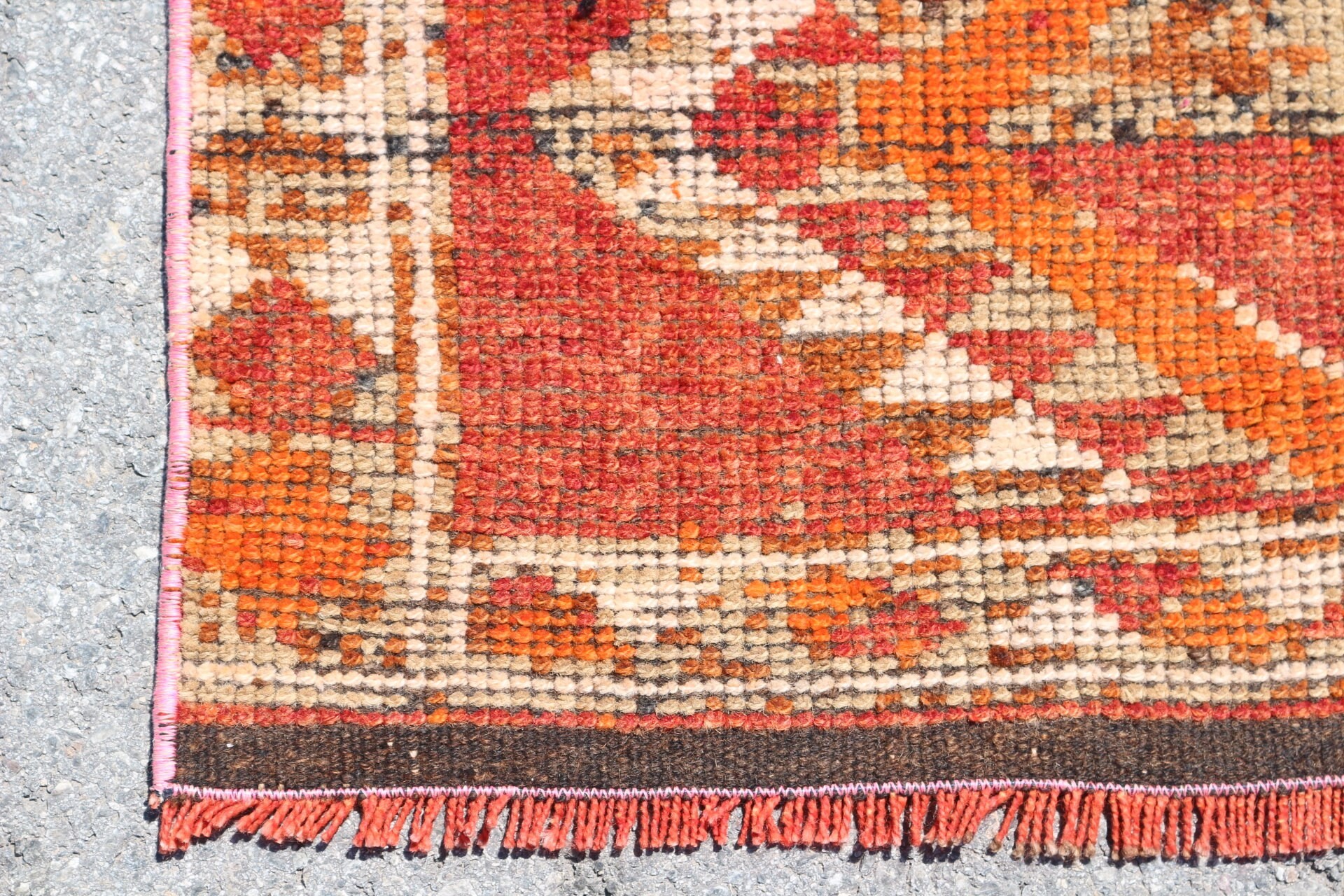 Turkish Rug, Antique Rug, Kitchen Rug, Hallway Rug, Wool Rugs, Cute Rug, Orange Home Decor Rug, Vintage Rugs, 3.1x10.5 ft Runner Rugs