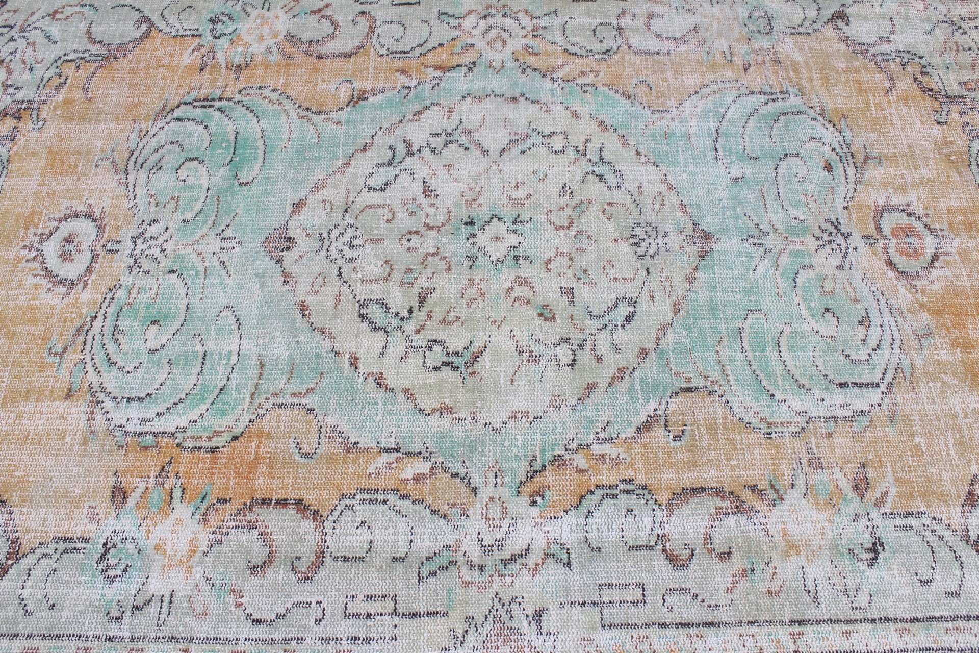 Living Room Rugs, Green Bedroom Rug, Turkish Rug, Oushak Rugs, 4.9x8.5 ft Large Rugs, Floor Rug, Dining Room Rug, Boho Rugs, Vintage Rug