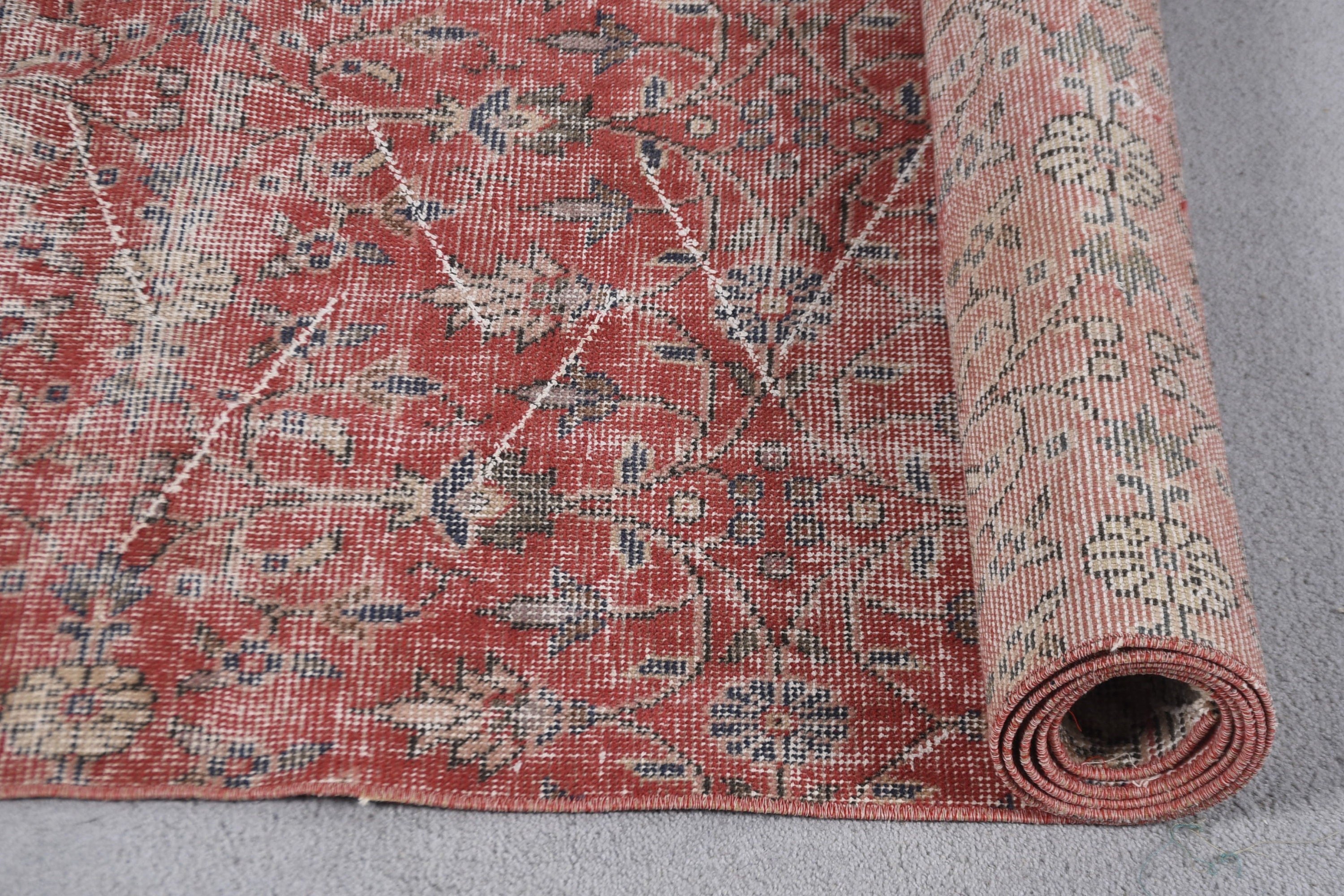 Anadolu Halısı, Kırmızı 3.7x9.9 ft Runner Halıları, Türk Halıları, Merdiven Halısı, Runner Halıları, Antika Halı, Vintage Halı, Mutfak Halısı