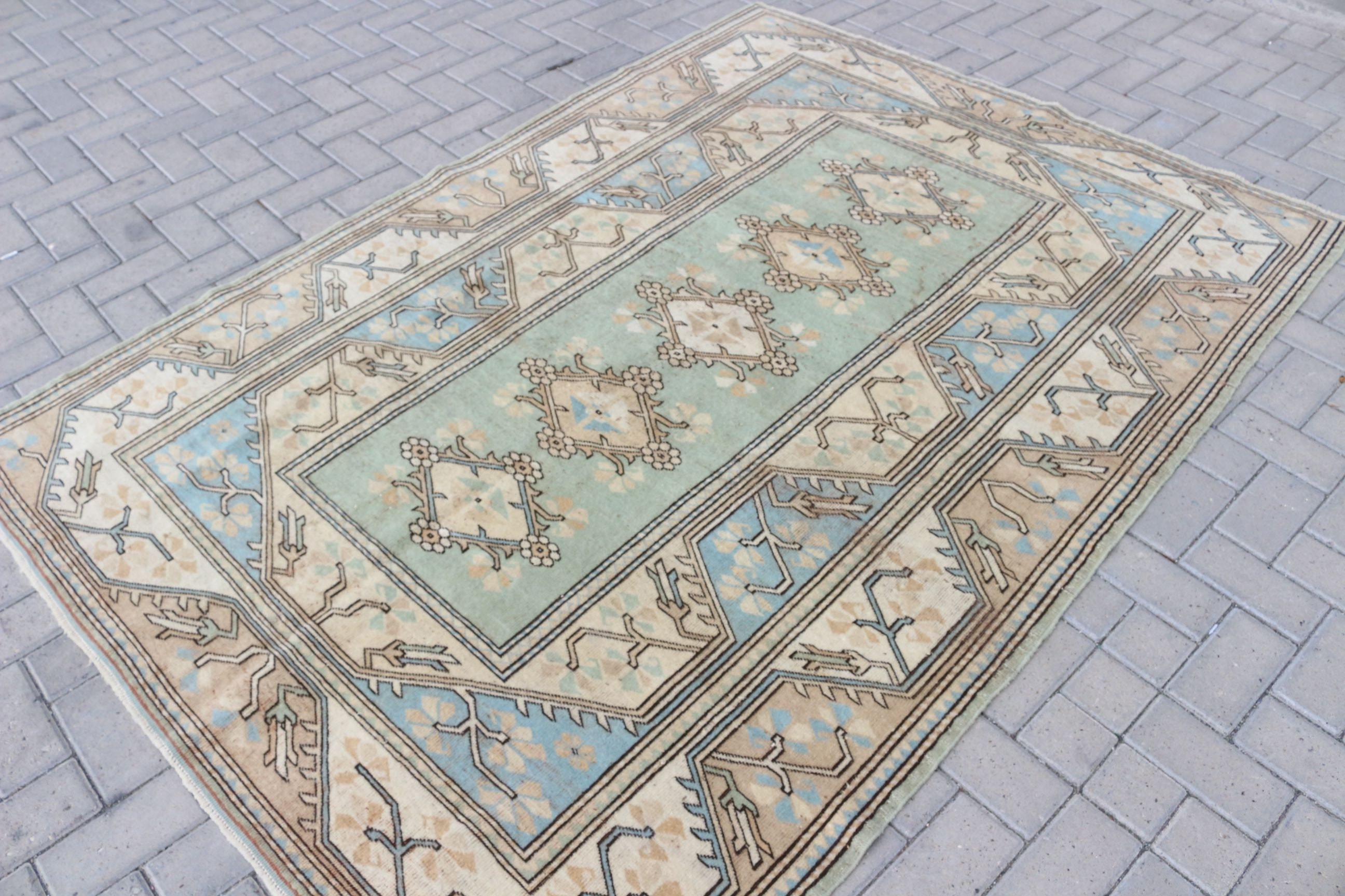 Dining Room Rug, Oriental Rug, Cute Rug, Moroccan Rugs, Turkish Rugs, Beige Cool Rugs, 5.2x7.4 ft Area Rug, Rugs for Bedroom, Vintage Rug