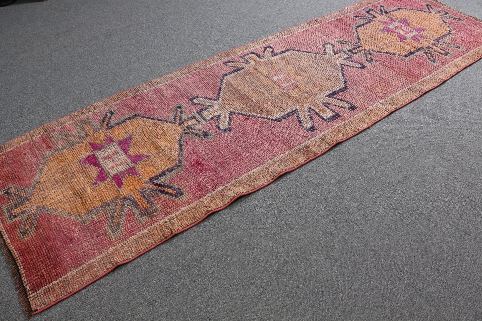 2.9x9.4 ft Runner Rug, Antique Rugs, Hallway Rugs, Oushak Rug, Vintage Rug, Rugs for Hallway, Pink Oushak Rug, Turkish Rugs, Corridor Rugs