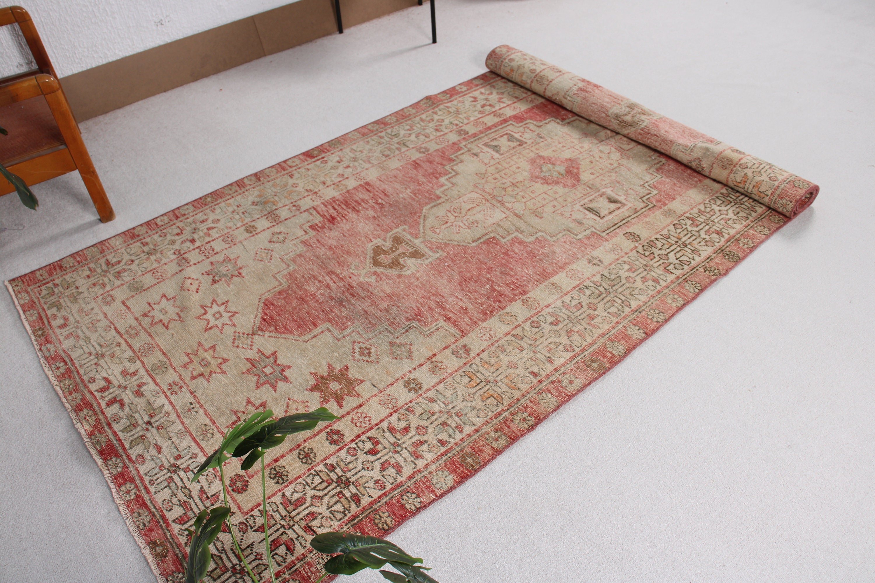 4.2x9.9 ft Large Rug, Statement Rug, Turkish Rugs, Office Rug, Dining Room Rug, Bedroom Rugs, Red Oriental Rugs, Vintage Rug