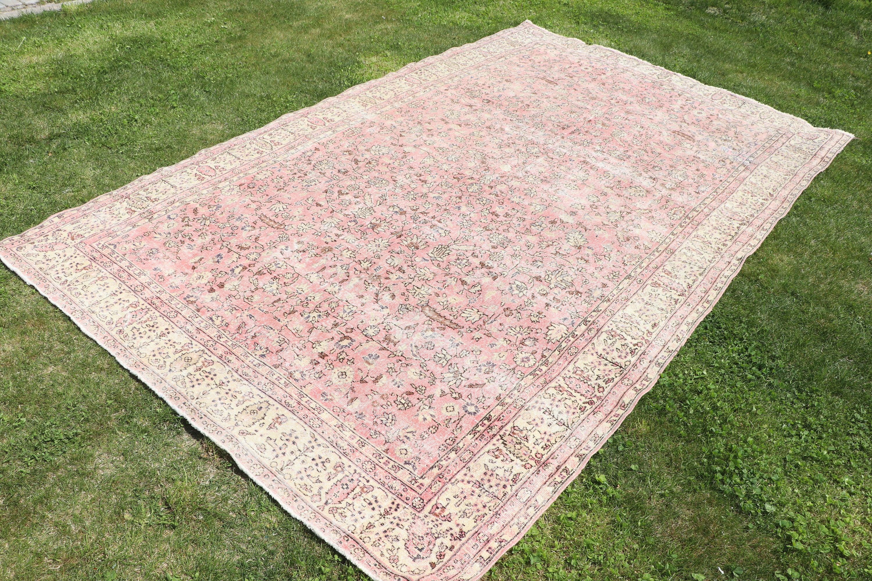 Boho Halı, 5.9x10 ft Büyük Halılar, Yemek Odası Halıları, Bej Nötr Halılar, Oushak Halıları, Türk Halısı, Yatak Odası Halıları, Yatak Odası Halıları, Vintage Halı