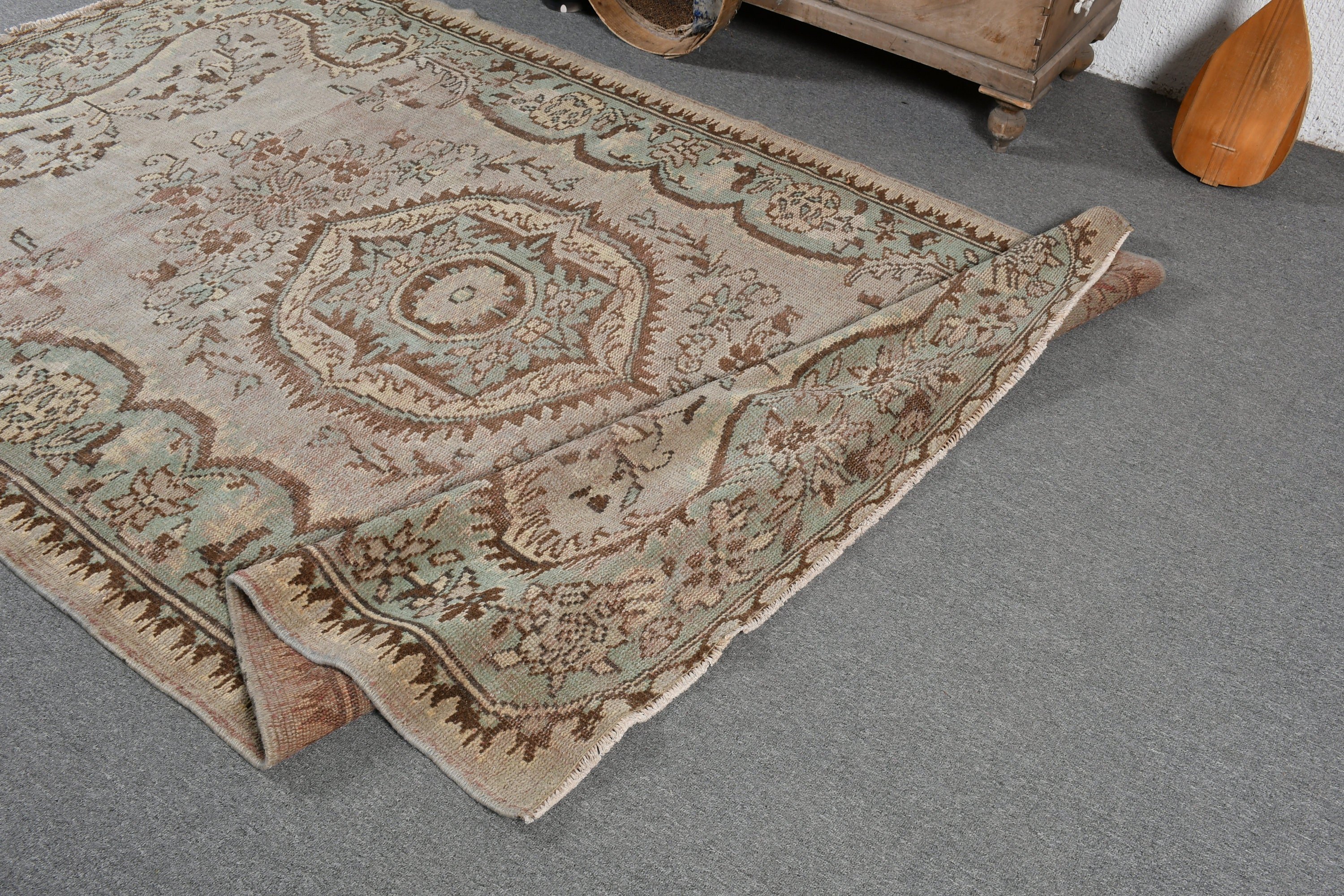 Brown Wool Rug, Vintage Rugs, Bedroom Rug, Turkish Rug, 5.3x8.3 ft Large Rug, Moroccan Rug, Dining Room Rug, Vintage Decor Rug, Floor Rug