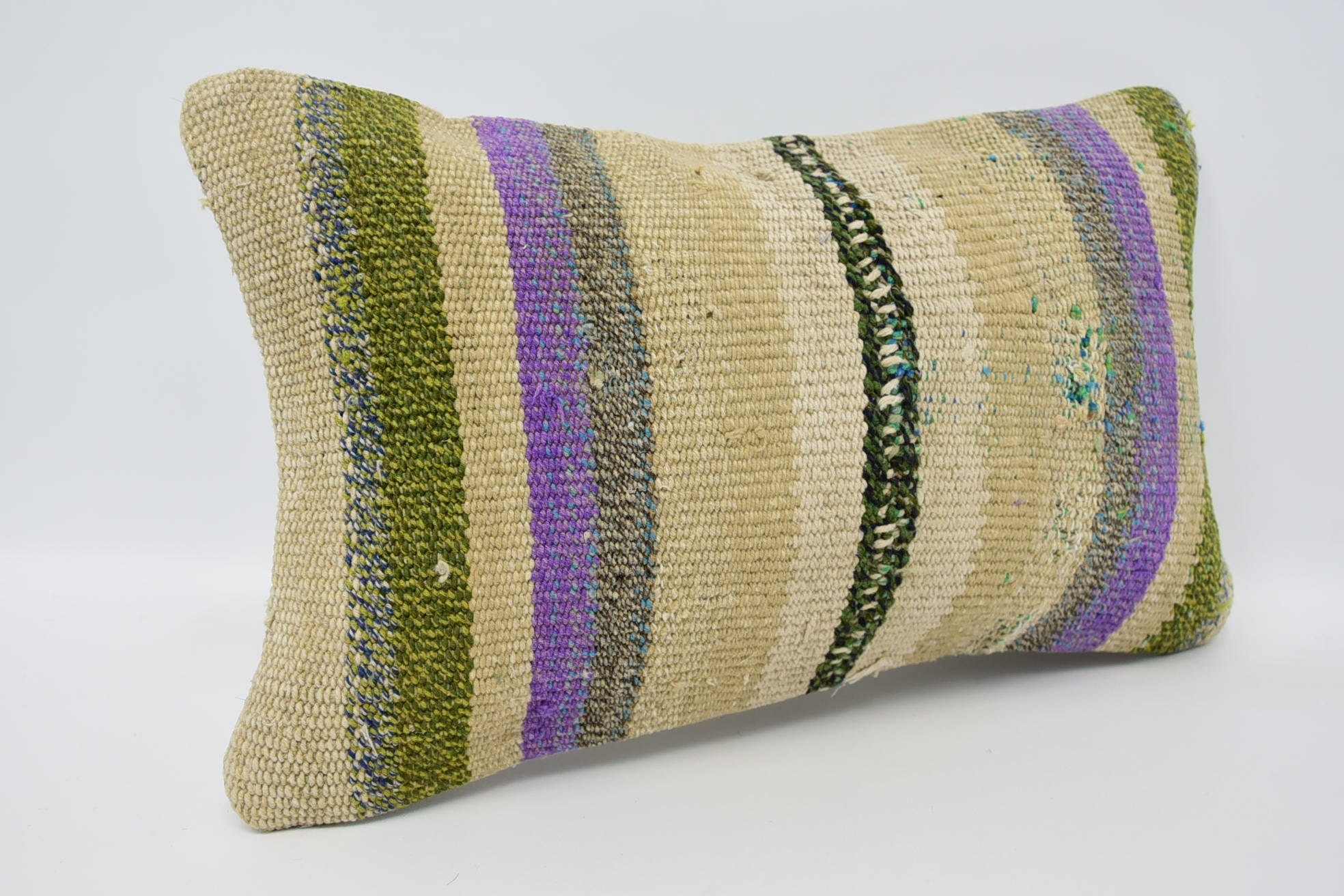 Sofa Bolster Pillow Case, Traditional Cushion Case, Pillow for Sofa, Vintage Pillow, 12"x20" Beige Pillow Sham, Vintage Kilim Throw Pillow