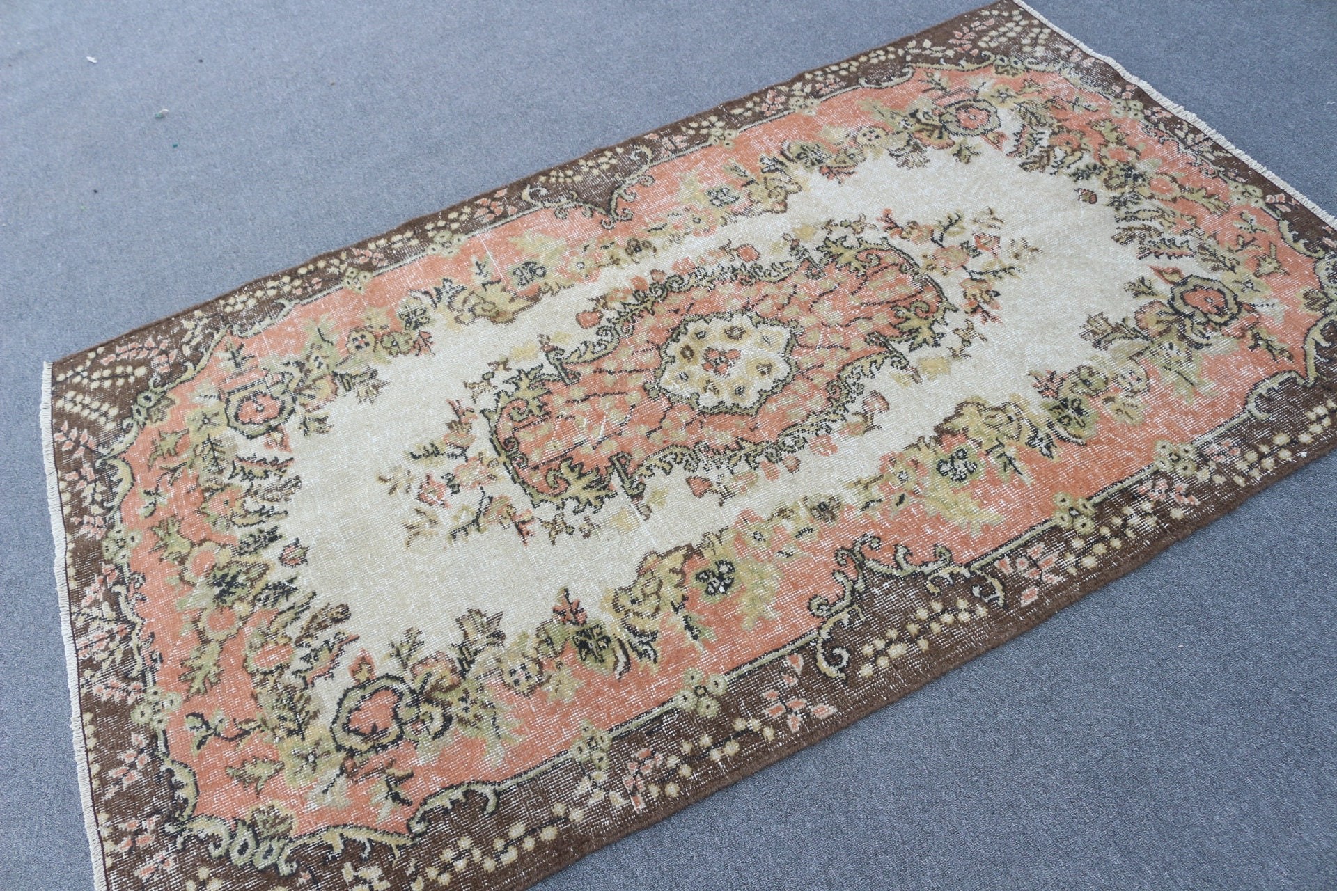 Beige Antique Rugs, 3.9x6.7 ft Area Rug, Oriental Rug, Rugs for Living Room, Bedroom Rug, Turkish Rug, Dining Room Rug, Vintage Rug