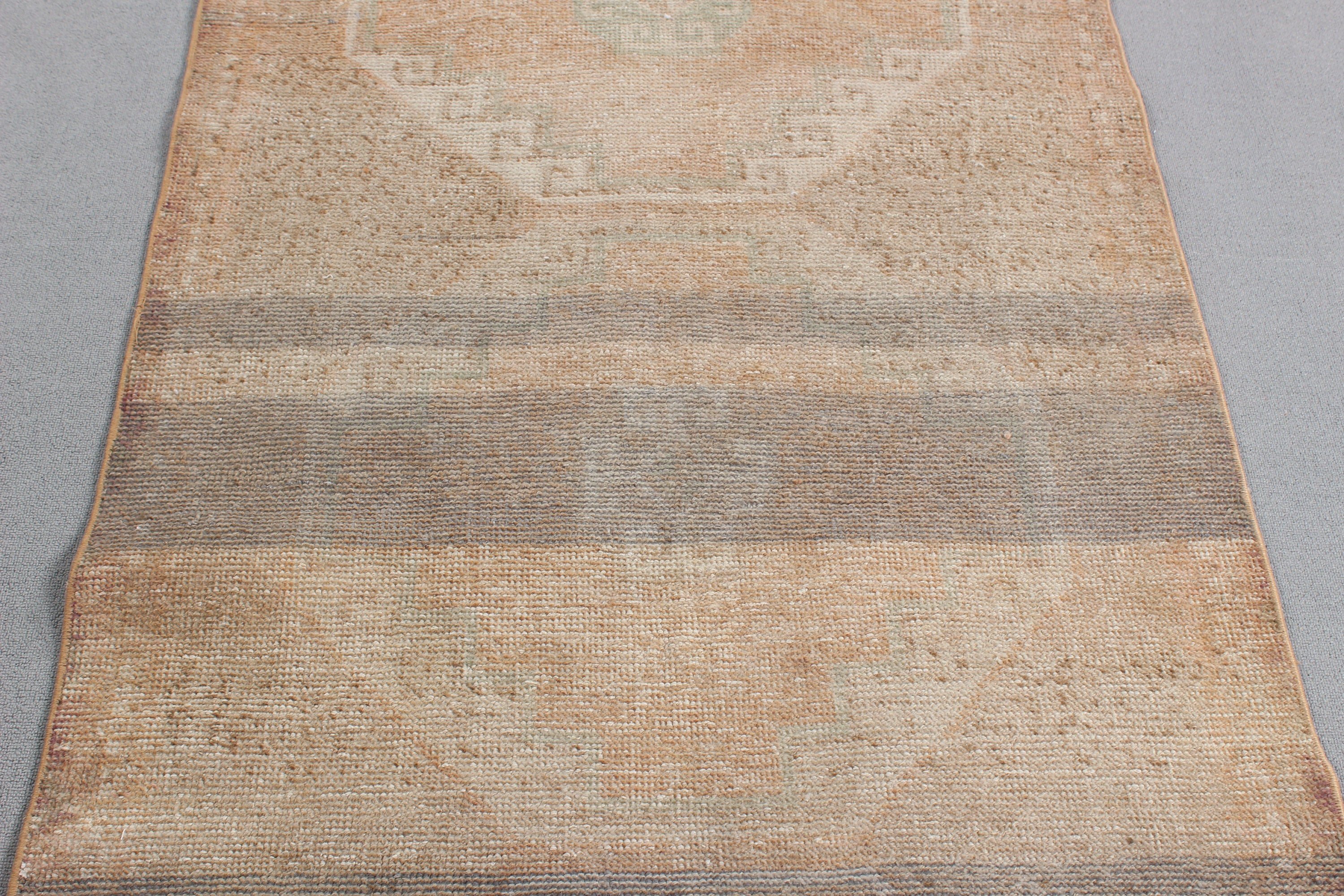 Anatolian Rugs, Brown Modern Rugs, Beni Ourain Runner Rugs, Hallway Rug, Vintage Rugs, Turkish Rug, Cool Rug, 3.3x11.4 ft Runner Rugs