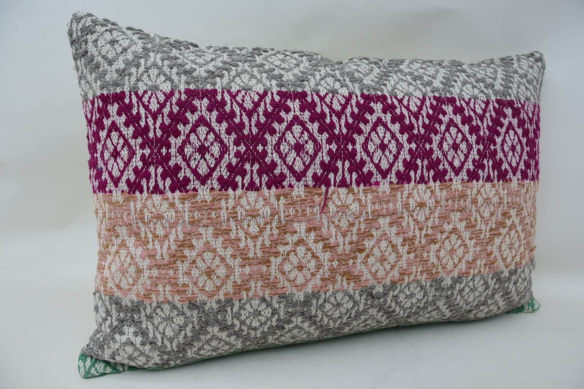 Gift Pillow, 16"x24" Gray Cushion, Ethnic Pillow Cover Pillow Cover, Pillow for Couch, Aztec Cushion Cover, Throw Kilim Pillow
