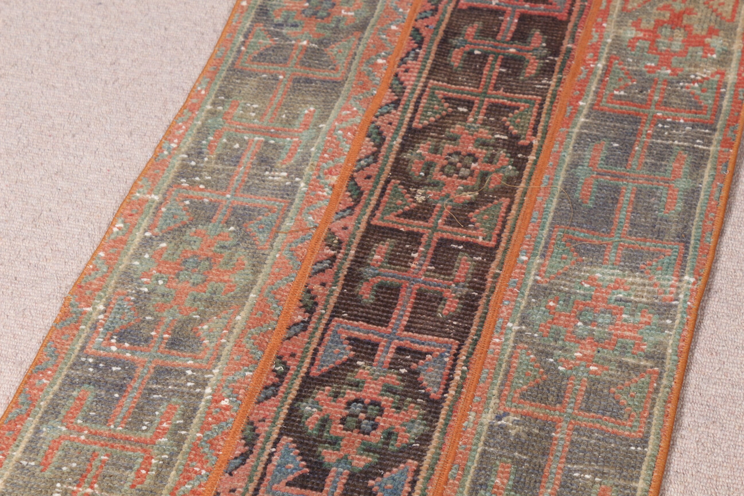 Vintage Dekor Halı, Mutfak Halıları, Vintage Halılar, Kahverengi Oushak Halı, Çocuk Halısı, Türk Halısı, Anadolu Halısı, 1.8x3.2 ft Küçük Halılar, Yün Halı