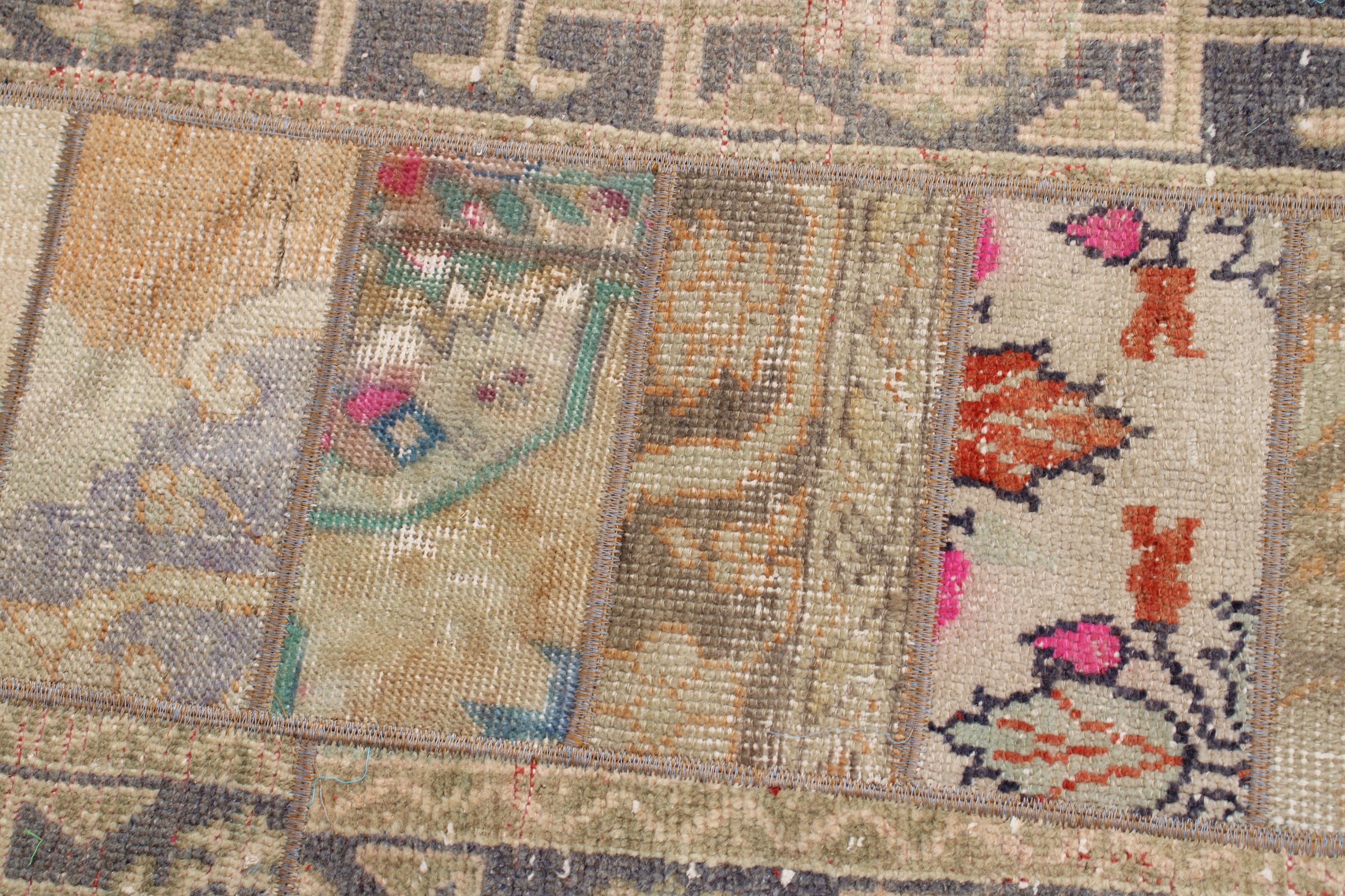 Yeşil Yün Halı, Antika Halılar, Türk Halısı, 2.2x5.2 ft Küçük Halı, Modern Halı, Ev Dekor Halıları, Vintage Halılar, Mutfak Halısı, Duvara Asılı Halılar