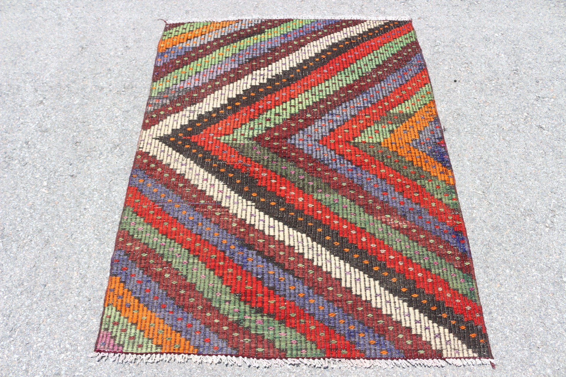 Oushak Halı, Yatak Odası Halısı, Kilim, Yeşil 3.3x4.3 ft Küçük Halı, Türk Halısı, Duvara Asılı Halı, Kapı Paspası Halısı, Vintage Halı