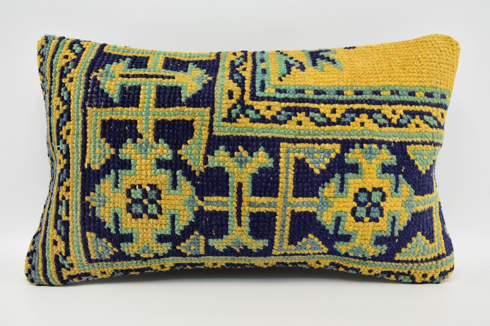 12"x20" Blue Pillow Sham, Pillow for Sofa, Southwestern Cushion Case, Couch Cushion Cover, Home Decor Pillow, Kilim Pillow Cover