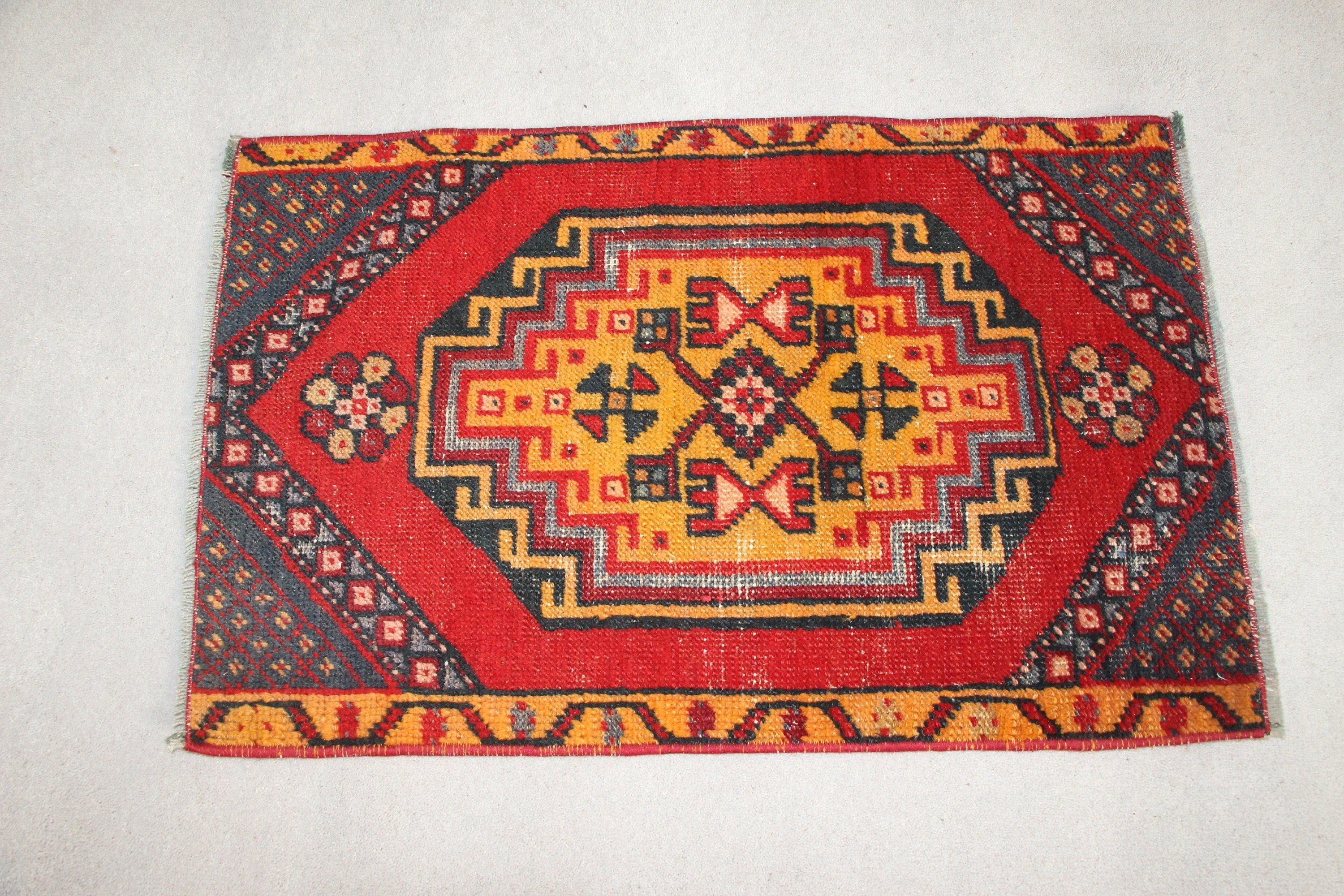 Turkish Rugs, Oriental Rugs, Red Floor Rug, 1.6x2.6 ft Small Rugs, Wall Hanging Rugs, Bedroom Rug, Office Rugs, Bath Rug, Vintage Rugs
