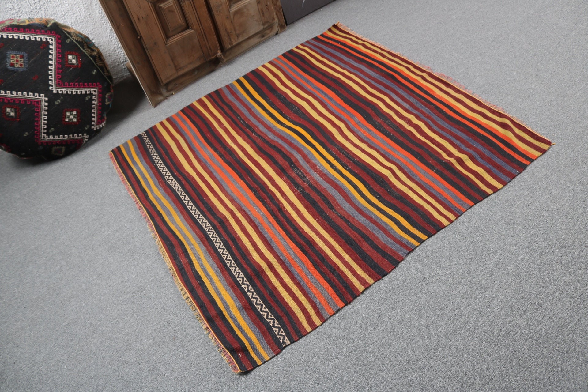 Kilim, Pembe Havalı Halılar, Kapı Paspası Halısı, 3,3x4,5 ft Küçük Halı, Vintage Halı, El Yapımı Halılar, Havalı Halı, Türk Halısı, Küçük Alan Halısı, Oushak Halıları