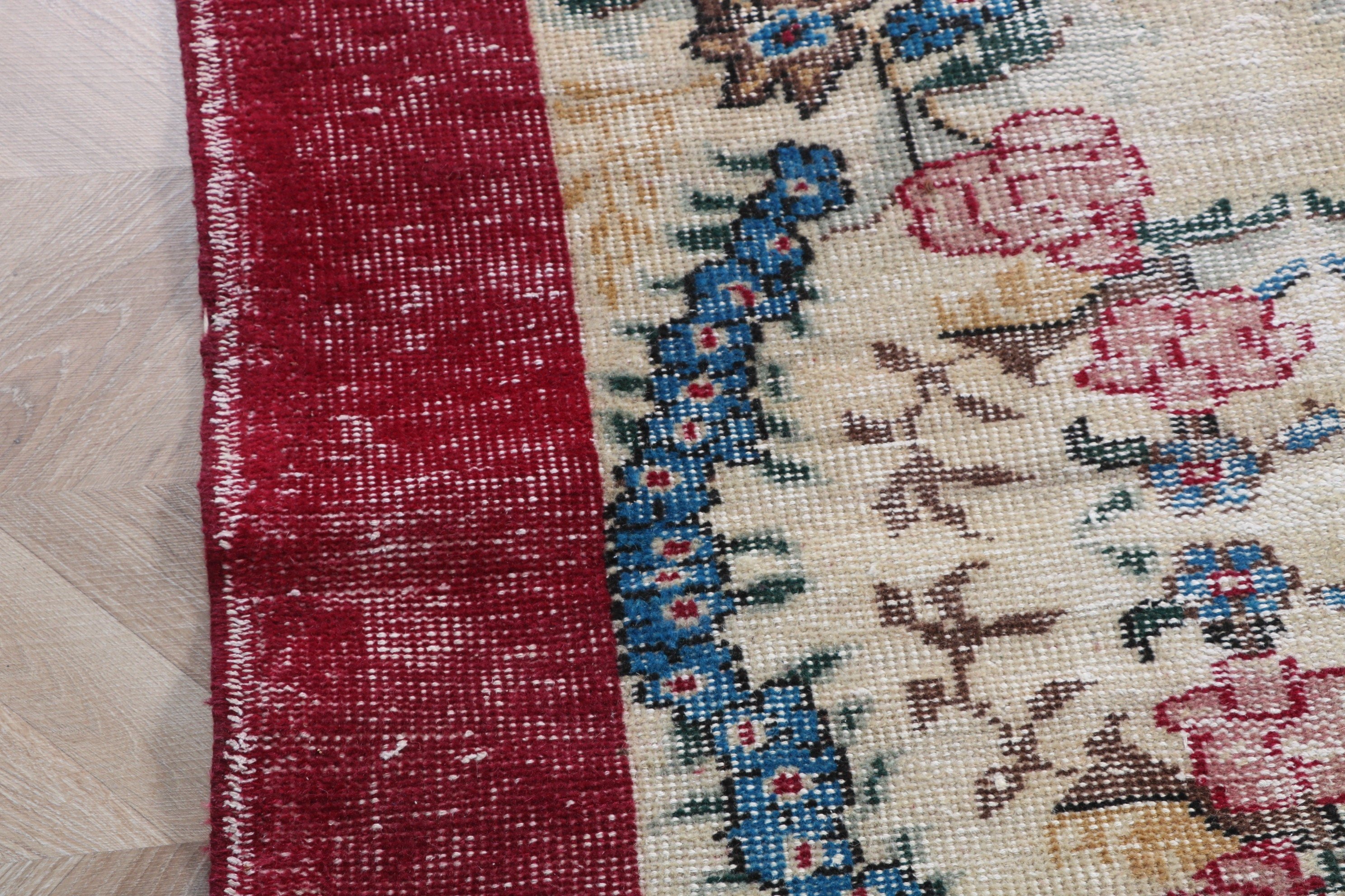 Boho Halı, Türk Halıları, Vintage Vurgulu Halılar, Estetik Halı, 3,8x5,2 ft Vurgulu Halı, Havalı Halı, Vintage Halı, Düz Dokuma Halı, Kırmızı Düz ​​Dokuma Halılar