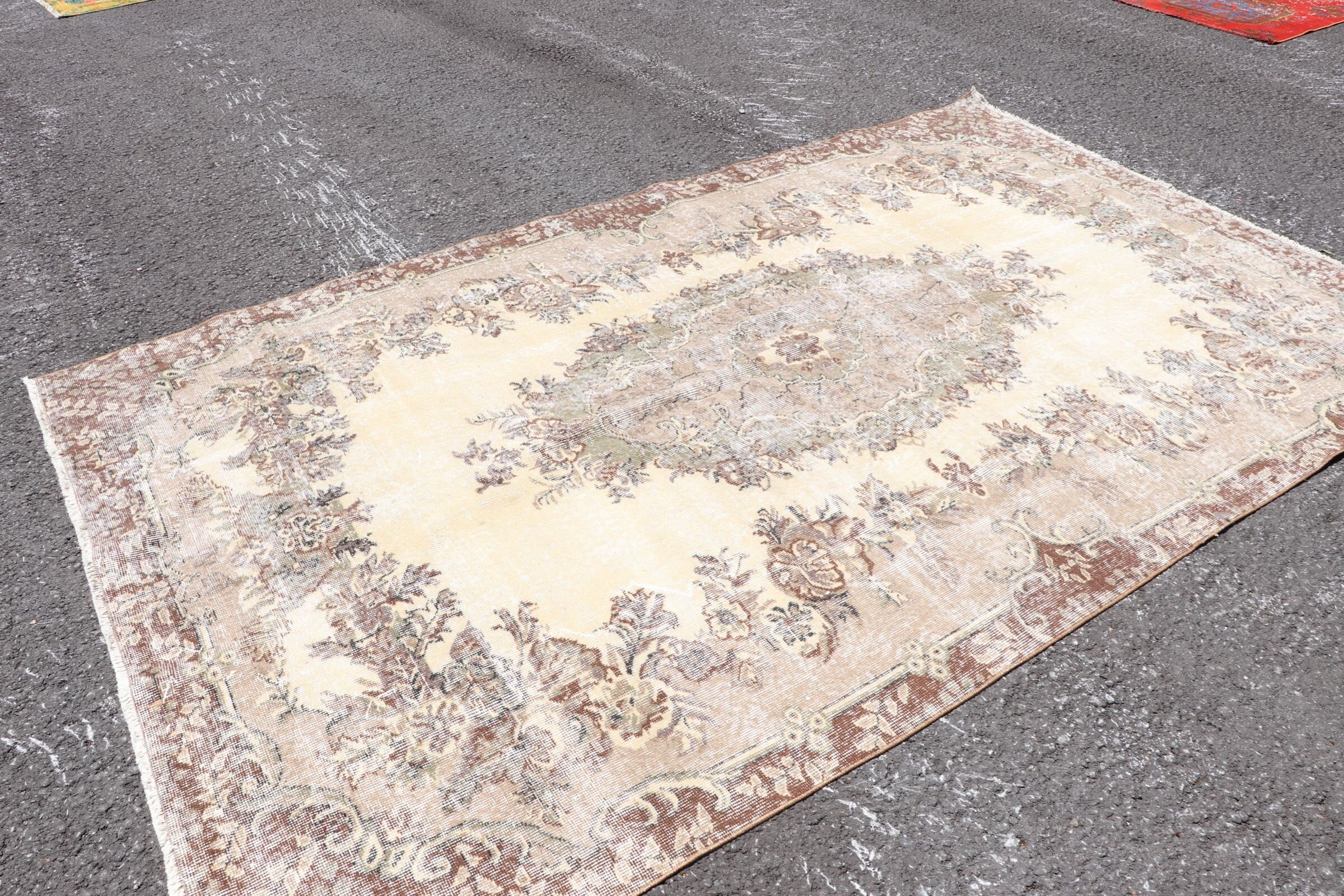 Handmade Rug, Antique Rugs, Vintage Rugs, 6x9.7 ft Large Rug, Salon Rug, Brown Bedroom Rug, Bedroom Rug, Turkish Rug, Rugs for Salon