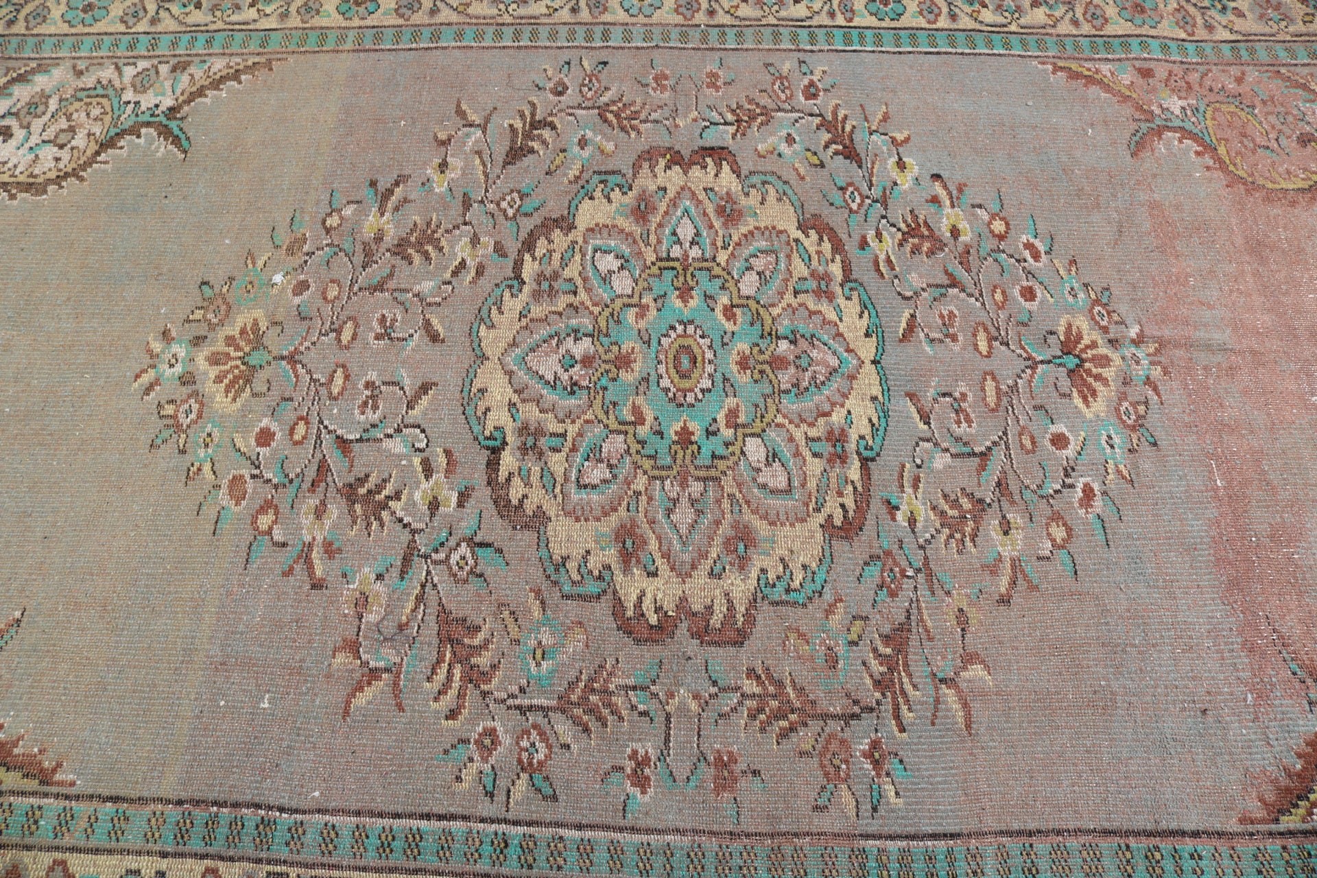 Yatak Odası Halıları, 5.4x9.4 ft Büyük Halılar, Yün Halı, Yeşil Antika Halılar, Hindi Halısı, Büyük Vintage Halılar, Lüks Halı, Vintage Halı, Türk Halısı