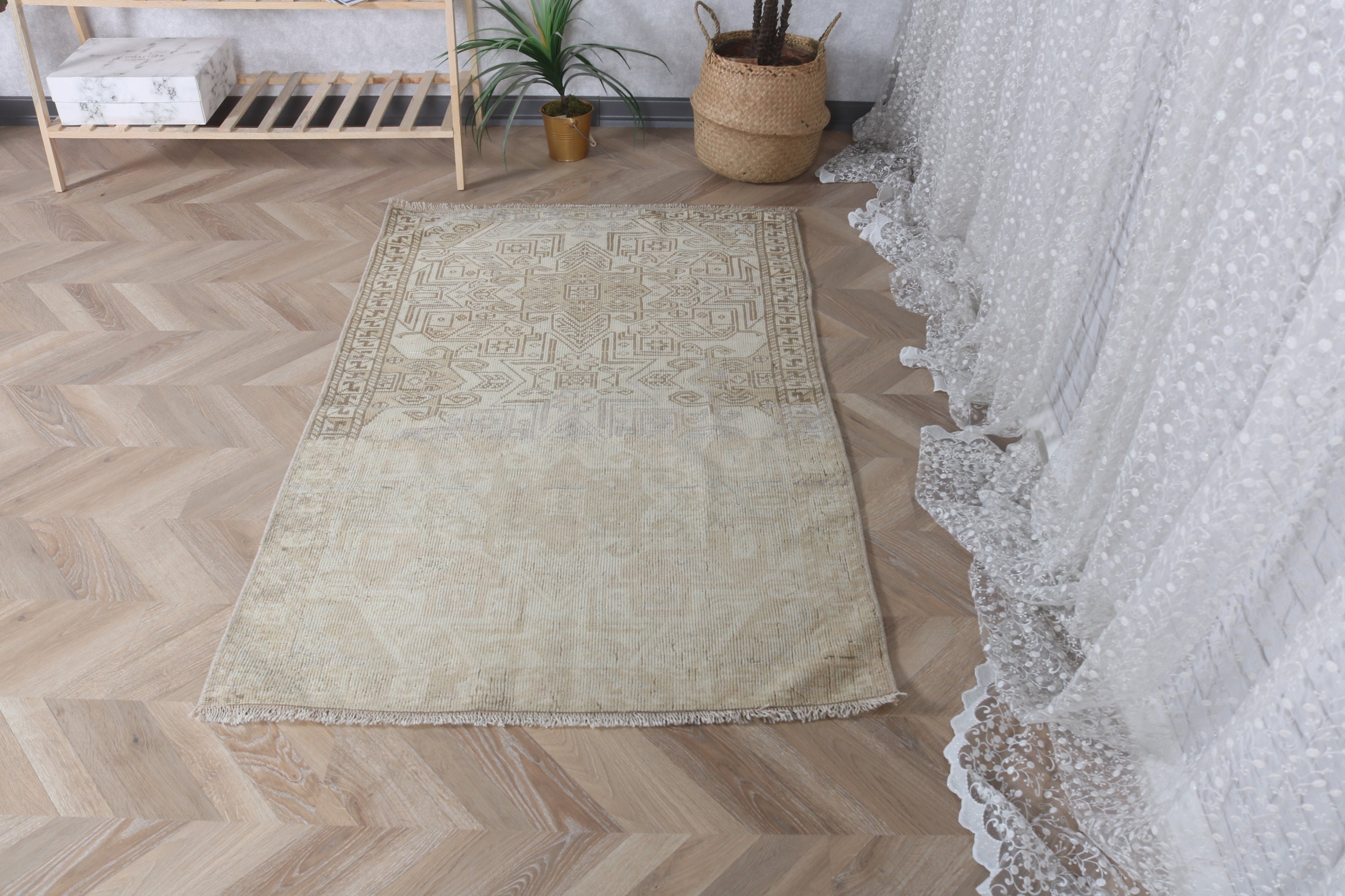 Bedroom Rugs, Ethnic Rug, Vintage Rugs, Statement Rugs, Turkish Rugs, Beige Flatweave Rugs, Luxury Rug, Nursery Rugs, 3.1x5 ft Accent Rugs