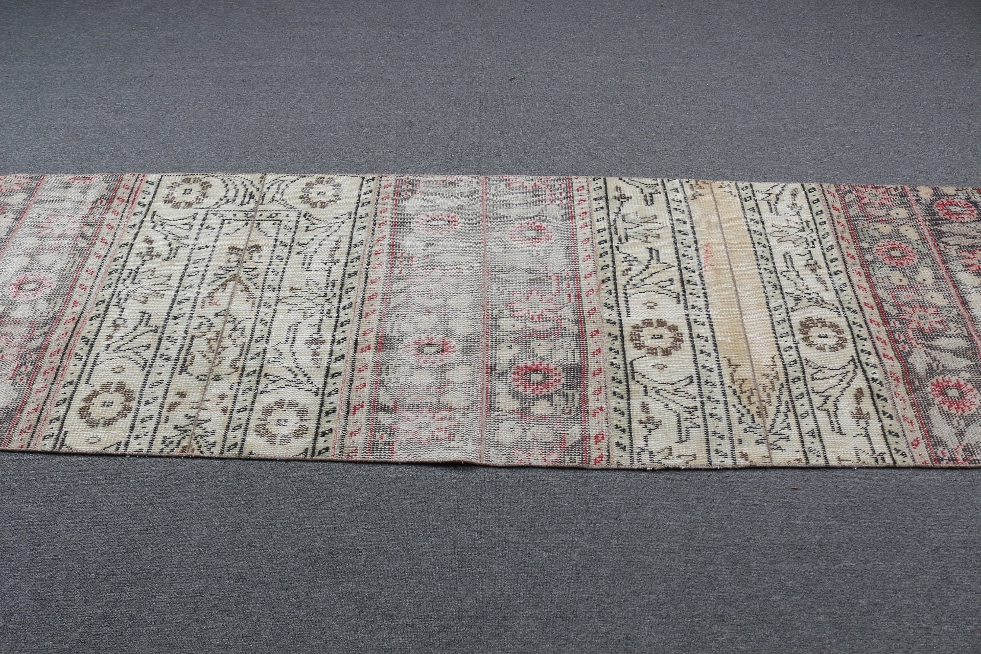 2.6x8.4 ft Runner Rug, Beige Moroccan Rug, Turkish Rug, Bedroom Rug, Rugs for Stair, Oushak Rug, Office Rugs, Hallway Rug, Vintage Rug