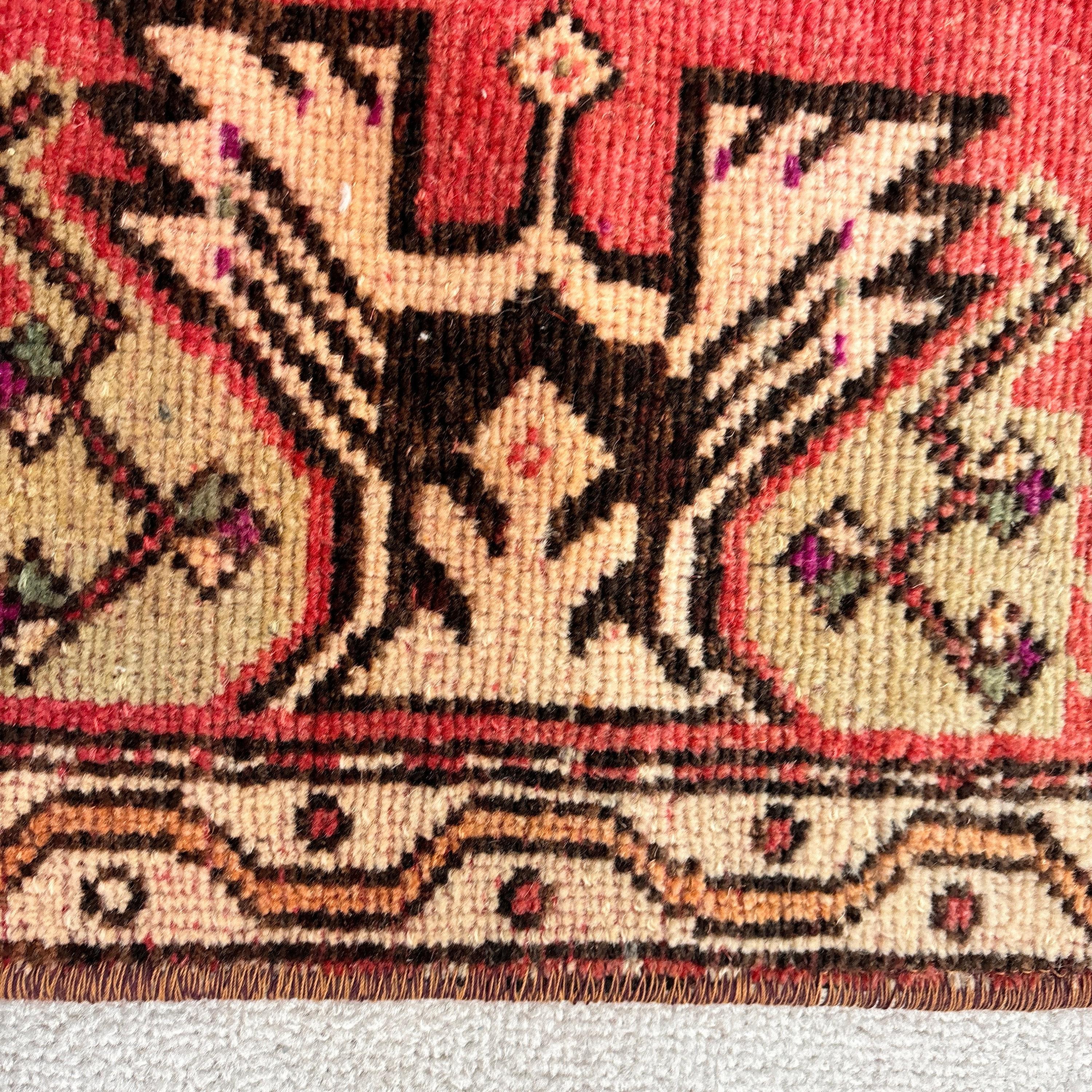 Flatweave Rug, Office Rugs, Turkish Rugs, Red Handwoven Rug, Floor Rugs, 1.7x3.2 ft Small Rugs, Door Mat Rugs, Small Area Rugs, Vintage Rug