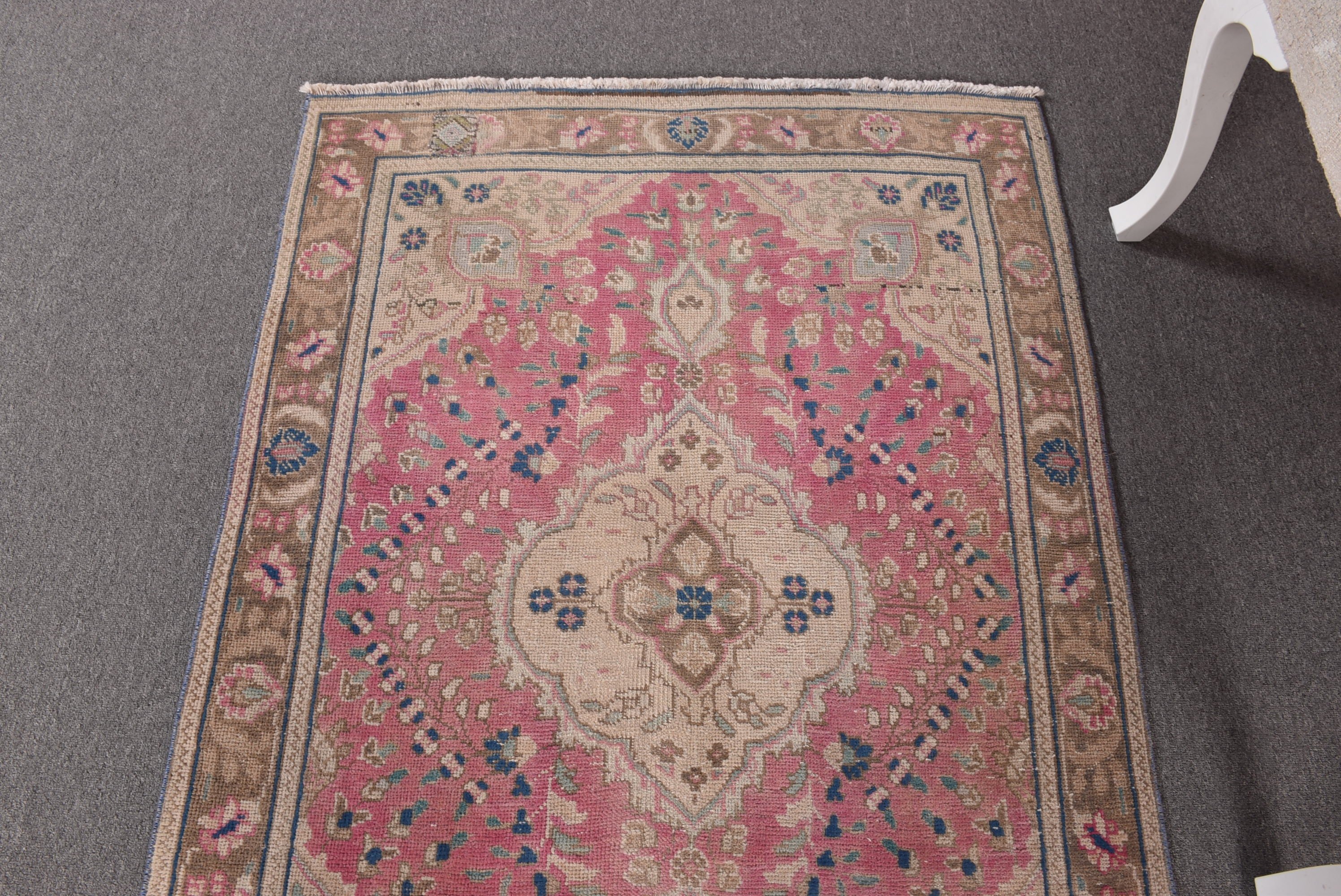 Türk Halısı, 3.2x4.9 ft Aksan Halısı, Pembe Boho Halıları, Giriş Halısı, Boho Vurgu Halısı, Yatak Odası Halıları, Modern Halılar, Vintage Halı, Giriş Yolu Halıları