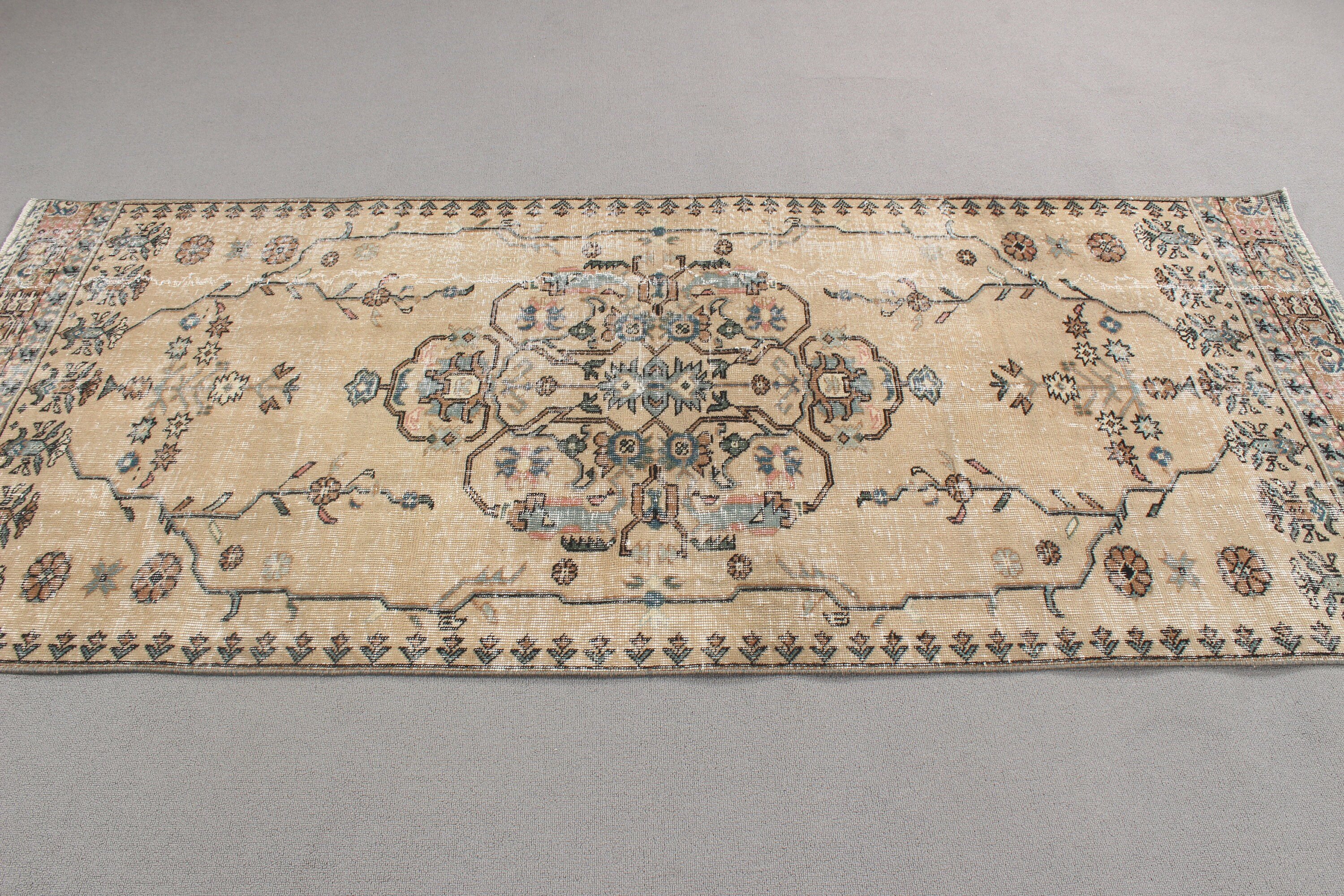 Yatak Odası Halıları, Çocuk Halısı, Türk Halıları, El Dokuma Halı, Vintage Halı, 3.2x7.7 ft Alan Halısı, Ofis Halıları, Kahverengi Mutfak Halısı