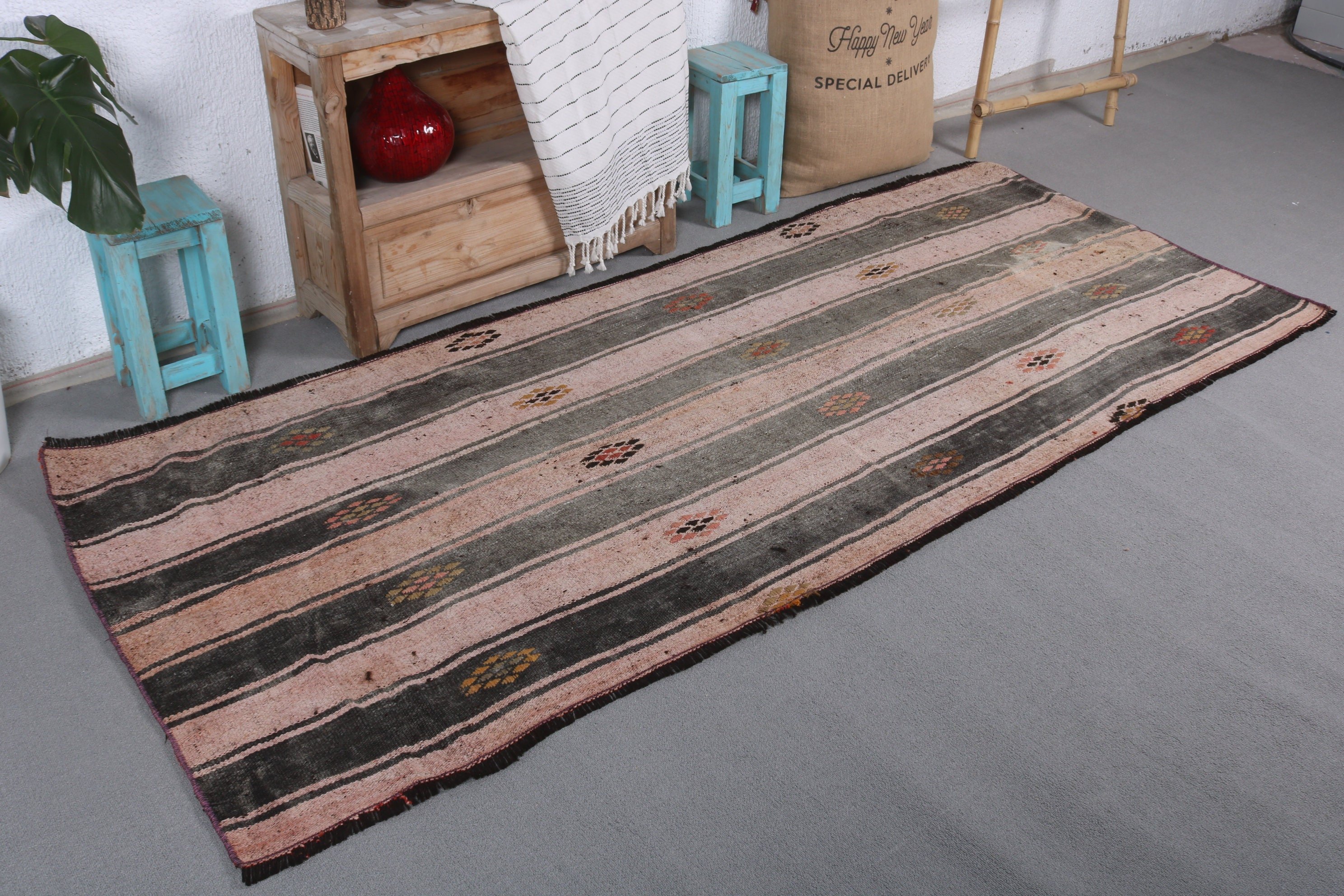 Türk Halıları, Kahverengi Anadolu Halıları, 7,9x3,3 ft Alan Halısı, Eski Halılar, Ev Halısı, Çocuk Halıları, Vintage Halılar, Kilim, Yatak Odası Halısı