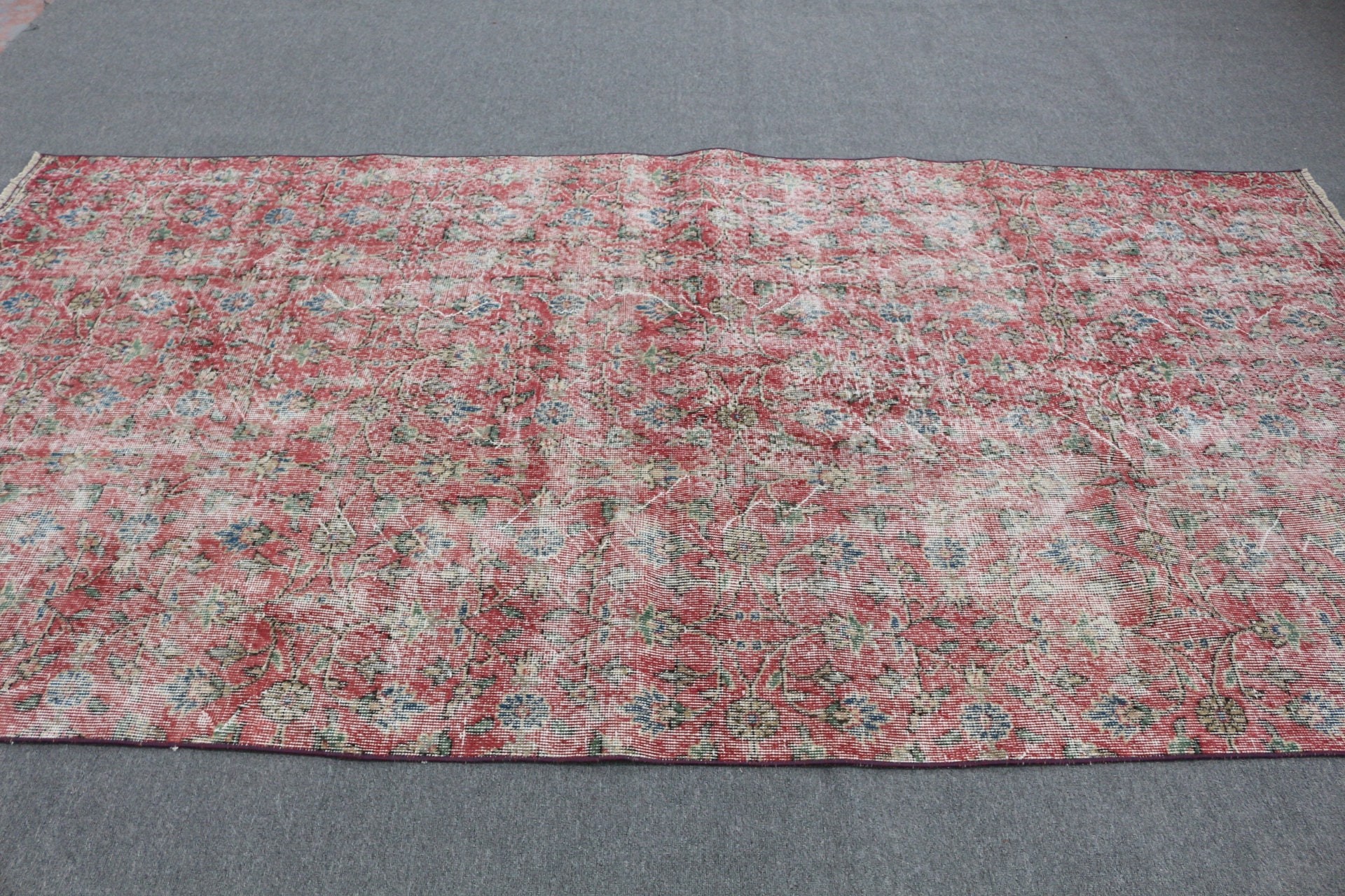 Vintage Rugs, 4.9x9.5 ft Large Rug, Turkish Rugs, Living Room Rug, Salon Rugs, Bedroom Rug, Rugs for Salon, Cool Rugs, Red Wool Rugs