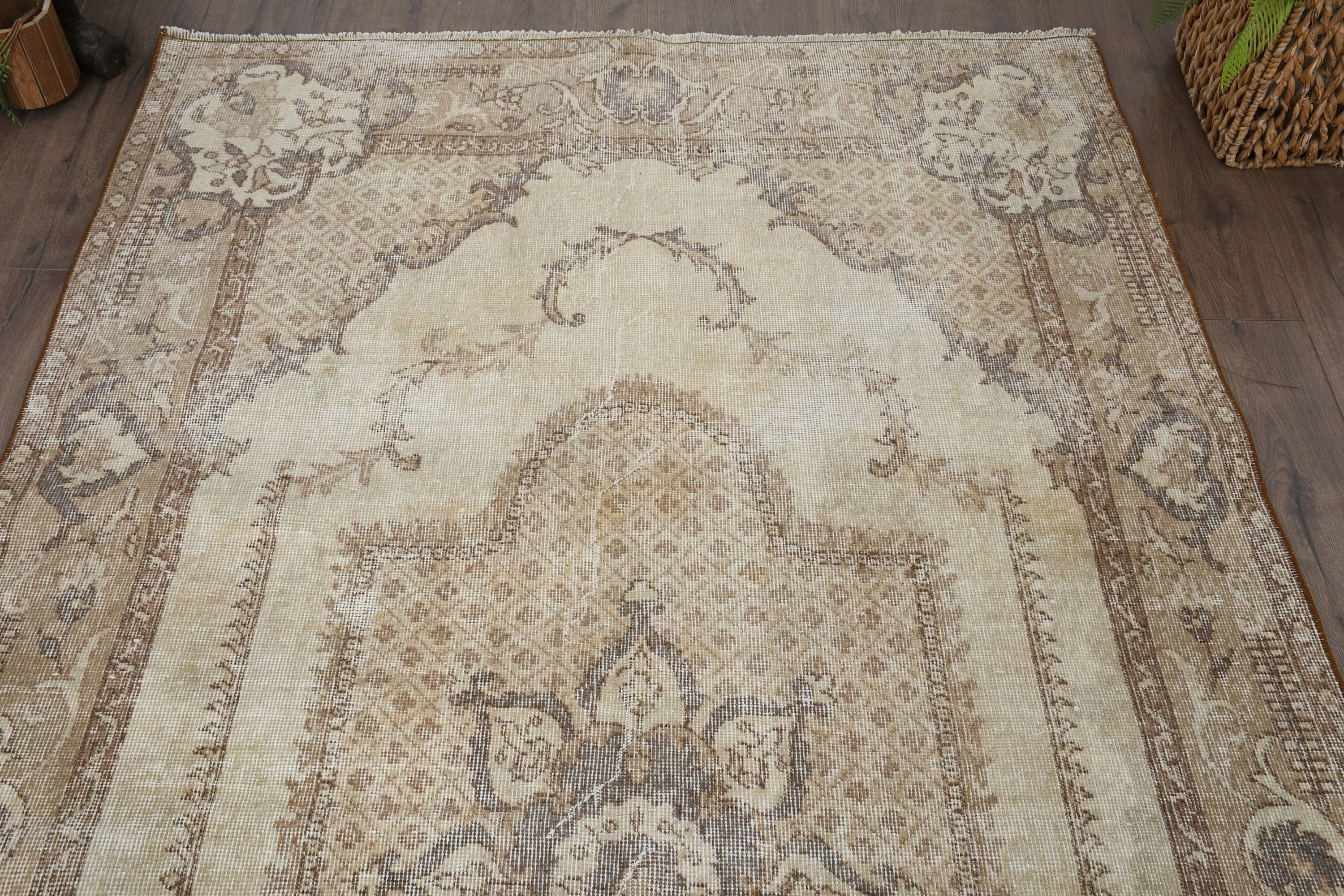 Sevimli Halı, 4.8x8.6 ft Büyük Halı, Mutfak Halıları, Salon Halıları, Bej Anadolu Halısı, Yatak Odası Halıları, Oturma Odası Halısı, Vintage Halılar, Türk Halısı