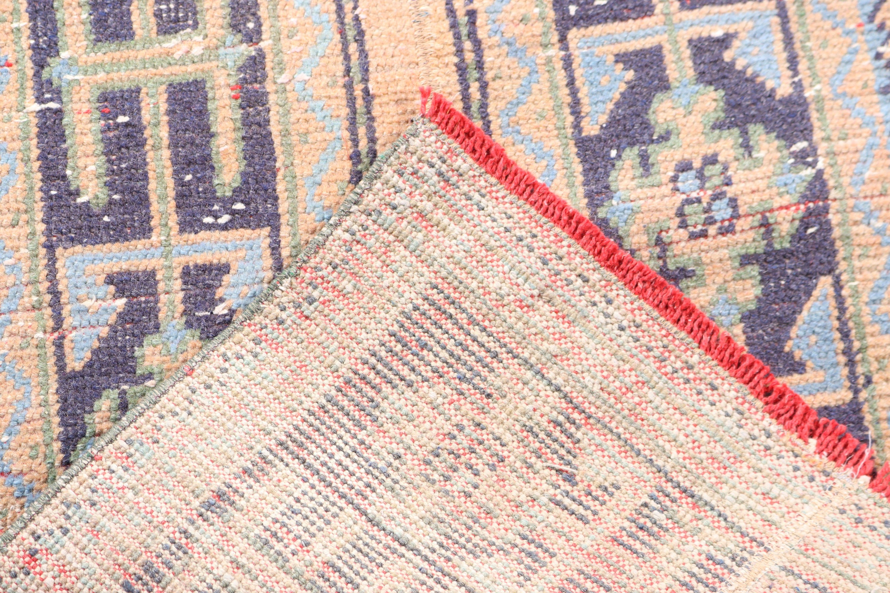 Turkish Rugs, 1.9x10.8 ft Runner Rug, Aesthetic Rugs, Floor Rug, Luxury Rugs, Flatweave Rugs, Vintage Rug, Orange Kitchen Rug, Hallway Rugs