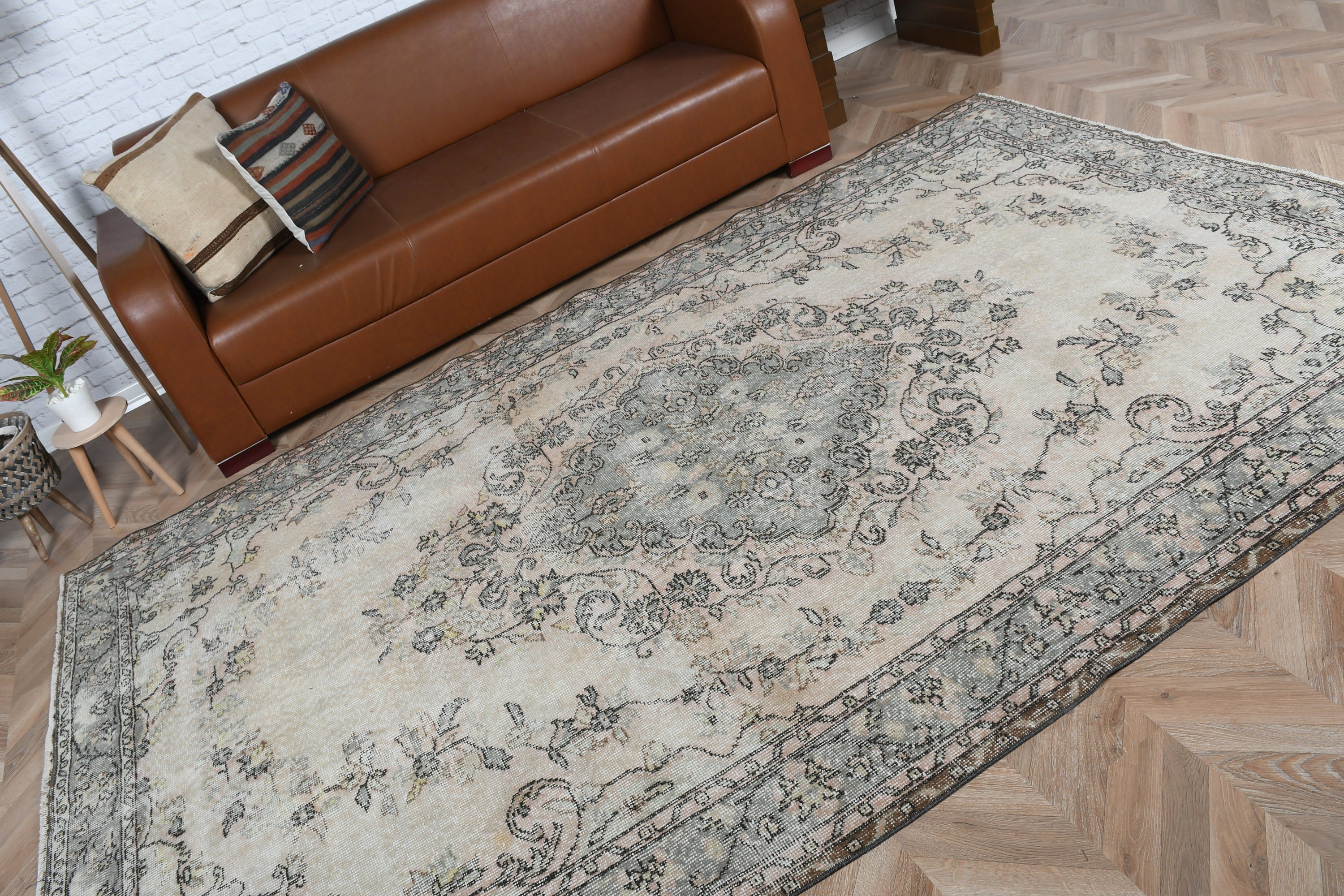 Art Rug, Living Room Rug, Anatolian Rugs, Vintage Rug, Dining Room Rug, Oriental Rugs, Turkish Rugs, Beige  6x9.8 ft Large Rug