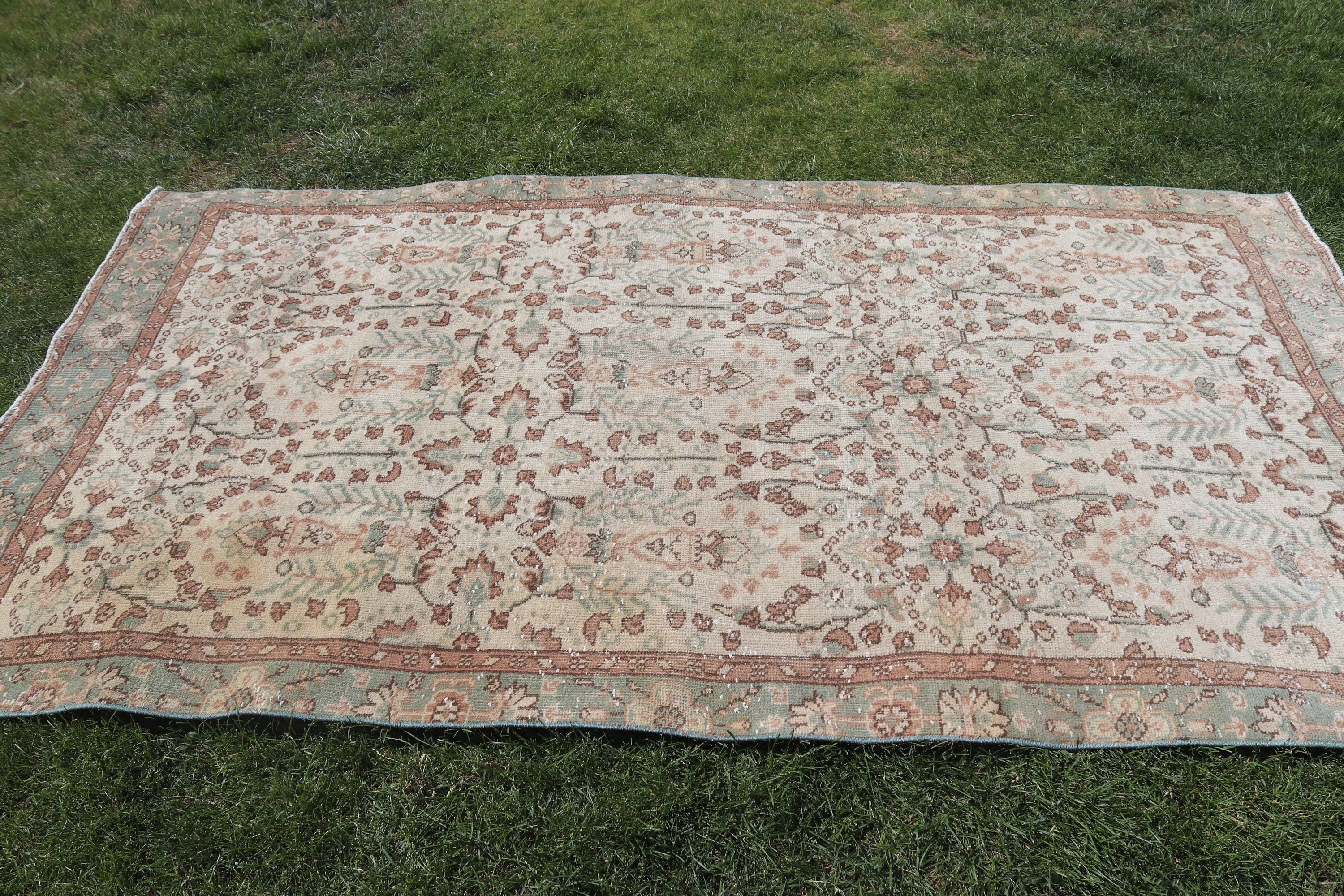 Neutral Rugs, Rugs for Kitchen, Floor Rug, Brown Boho Rug, Boho Area Rugs, Bedroom Rugs, Turkish Rug, Vintage Rugs, 4.5x8.2 ft Area Rug