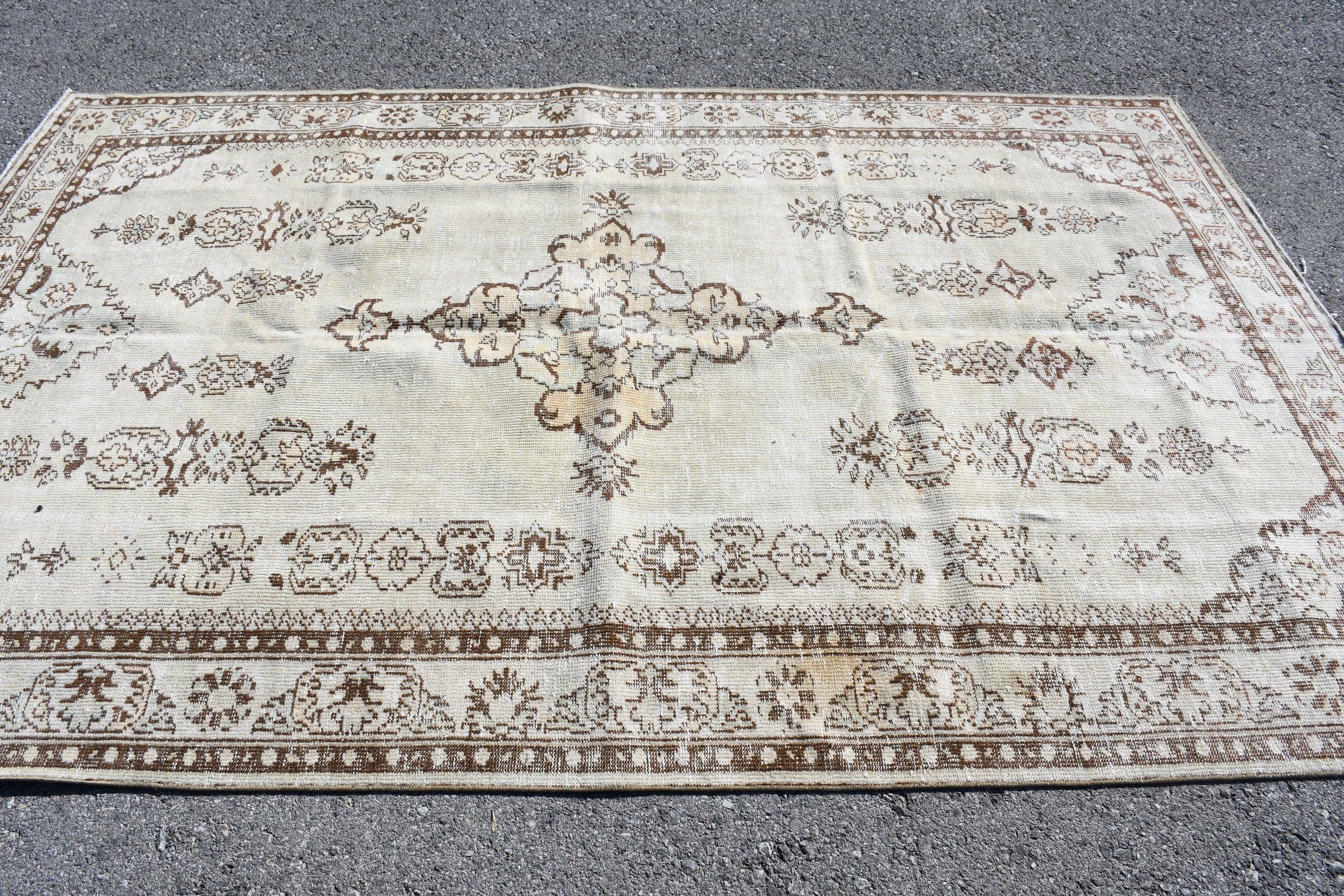 Yer Halıları, 5.9x9.2 ft Büyük Halı, Yemek Odası Halısı, Vintage Halı, Ev Dekorasyonu Halısı, Yeşil Yer Halıları, Sevimli Halı, Türk Halıları, Yatak Odası Halıları