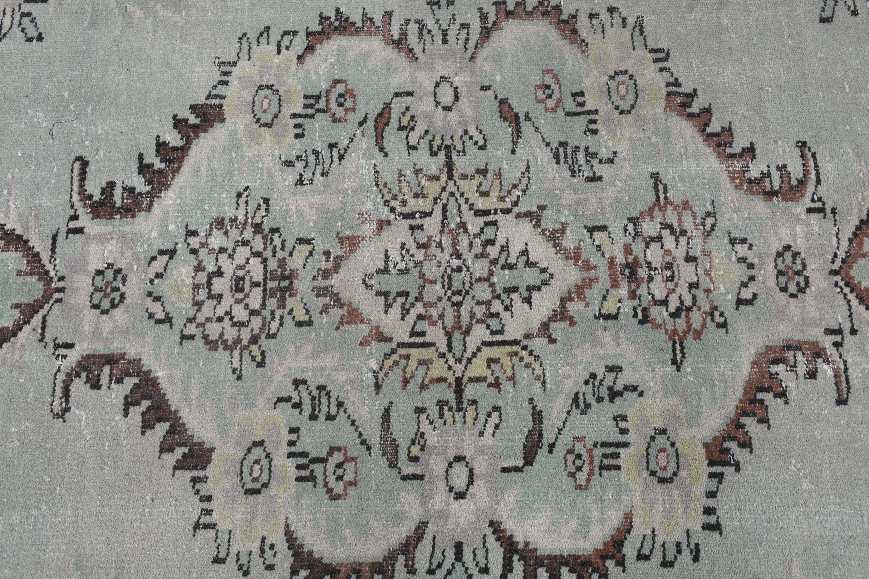 Turkish Rug, Vintage Rugs, Rugs for Bedroom, Oriental Rug, Green Wool Rug, Salon Rugs, 5.2x8.6 ft Large Rug, Oushak Rug, Dining Room Rug
