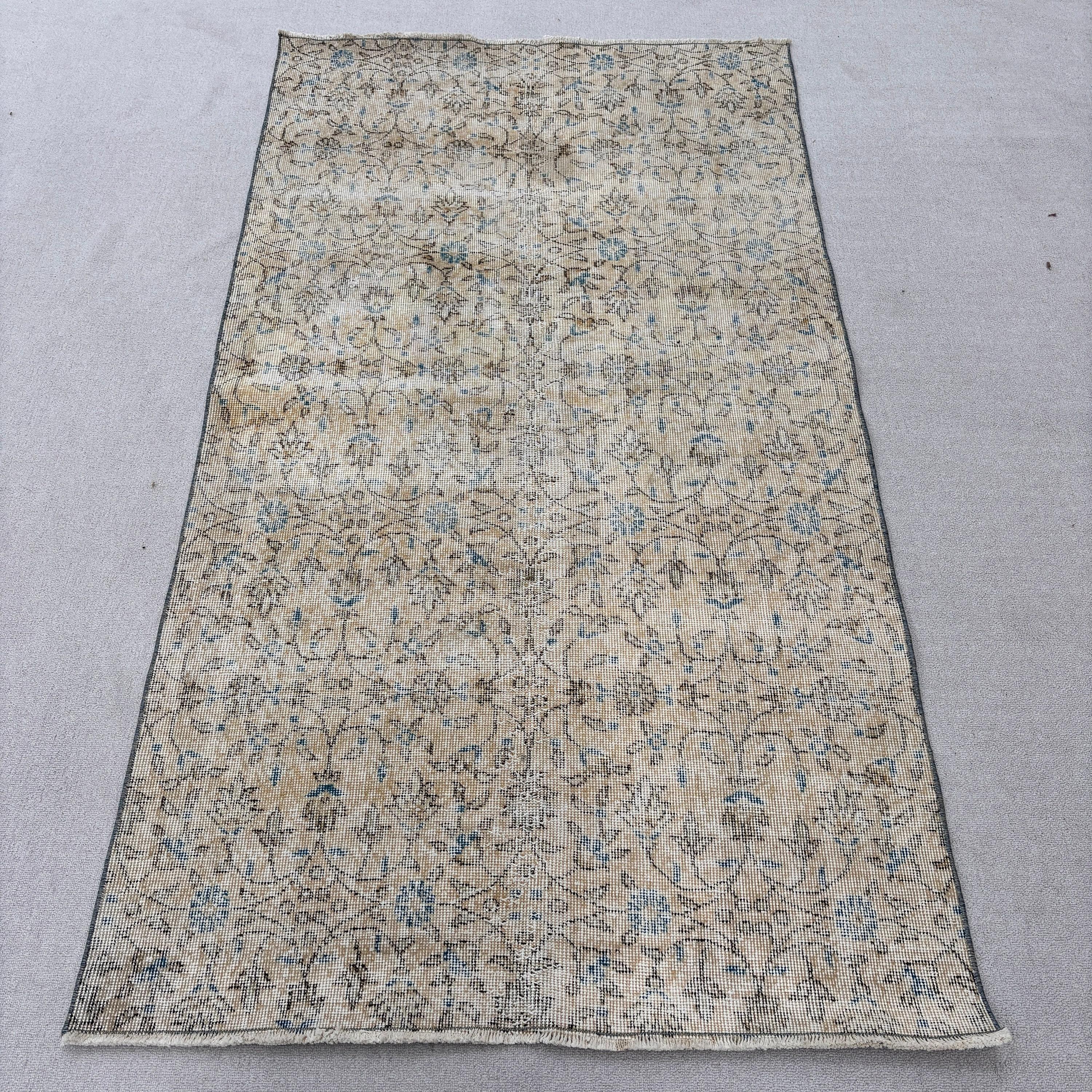 Nursery Rug, Anatolian Rug, Rugs for Kitchen, Beige Statement Rugs, Vintage Rug, Turkish Rugs, Neutral Rug, Outdoor Rugs, 3.8x7 ft Area Rug