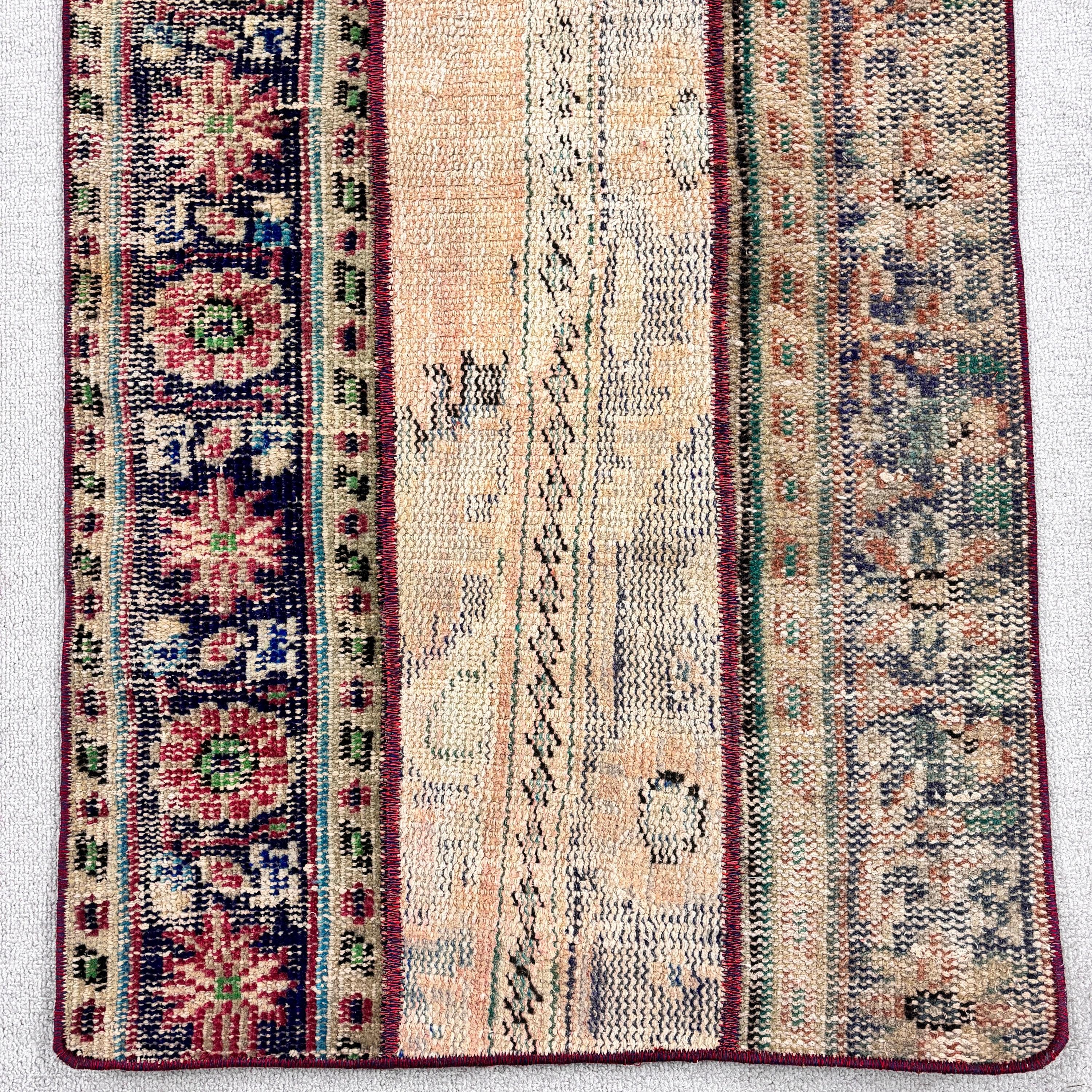 Vintage Rug, Anatolian Rugs, 2x5 ft Small Rugs, Turkish Rugs, Blue Anatolian Rugs, Office Rug, Entry Rugs, Oriental Rug, Bathroom Rug