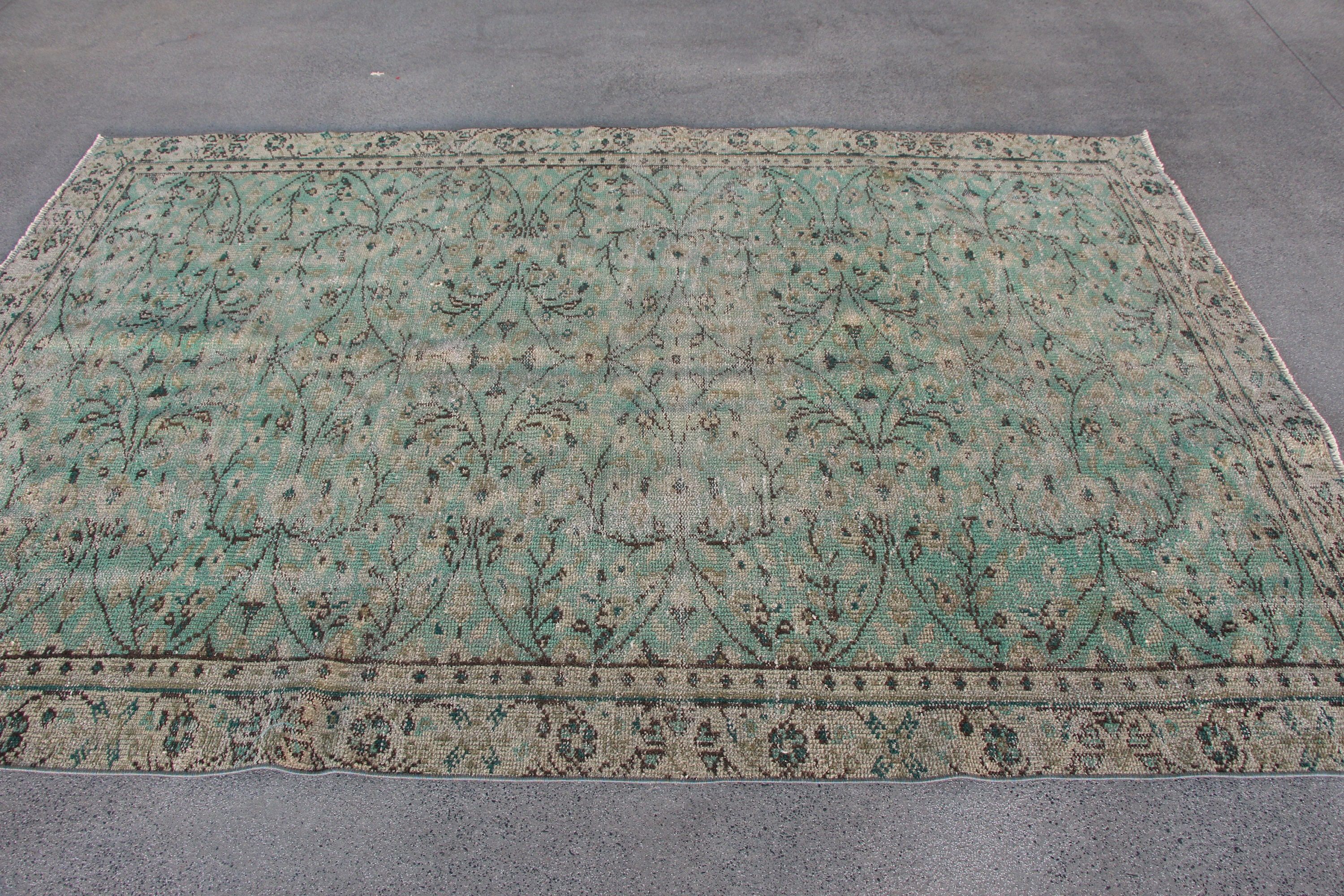 Oriental Rugs, 5.3x8.2 ft Large Rug, Living Room Rug, Dining Room Rug, Green Kitchen Rug, Floor Rug, Turkish Rug, Bedroom Rug, Vintage Rug