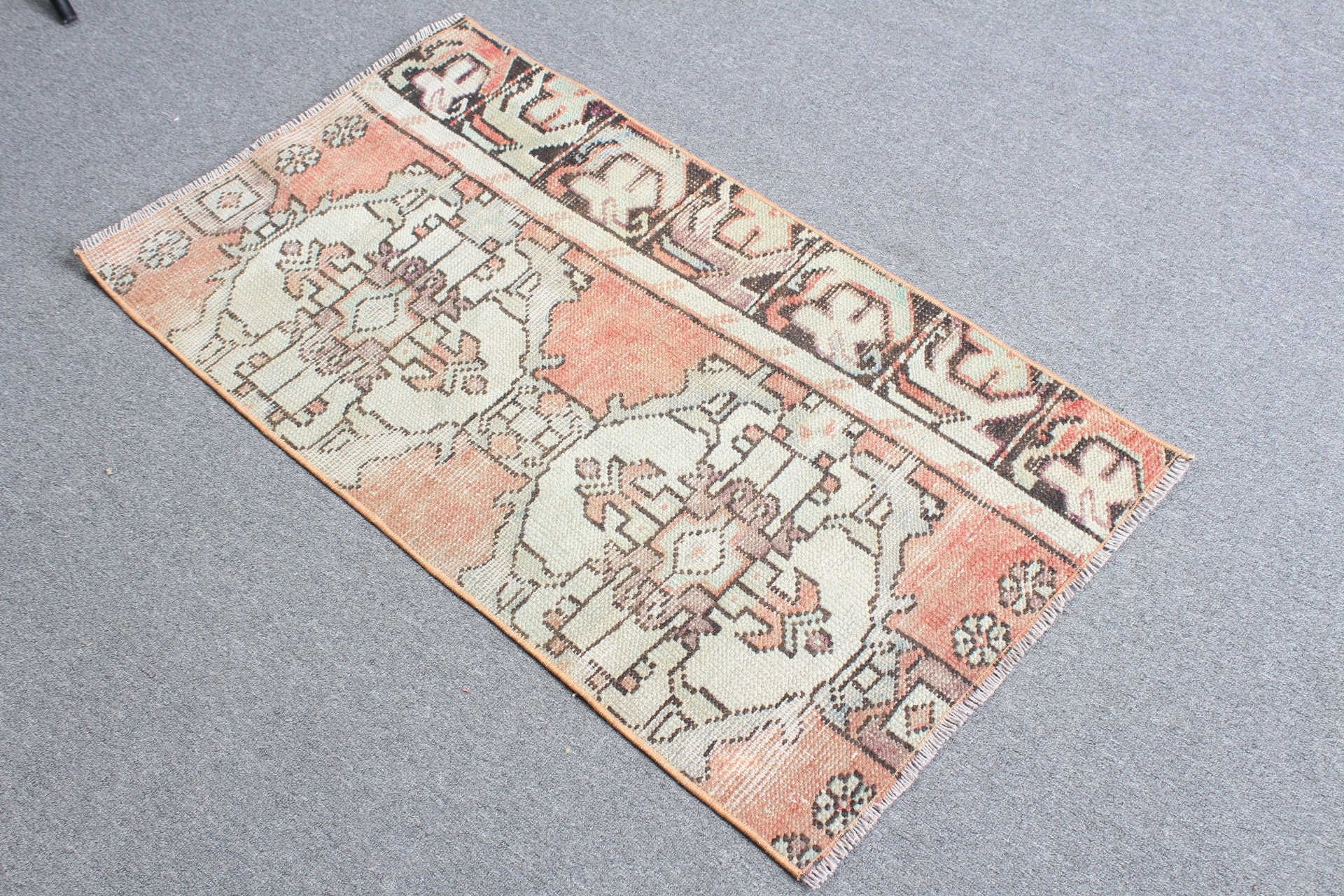 Car Mat Rug, Wall Hanging Rug, 1.9x3.4 ft Small Rug, Red Antique Rugs, Kitchen Rug, Turkish Rug, Vintage Rug, Custom Rug, Oriental Rug