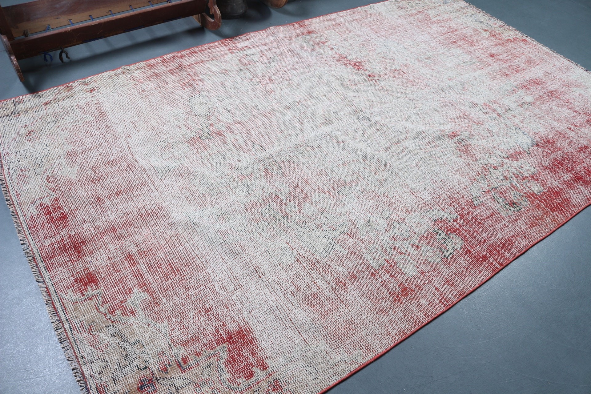 Turkish Rug, Dining Room Rugs, Oriental Rug, Pale Rug, Living Room Rugs, Red Oriental Rugs, Vintage Rugs, 5.6x9 ft Large Rugs