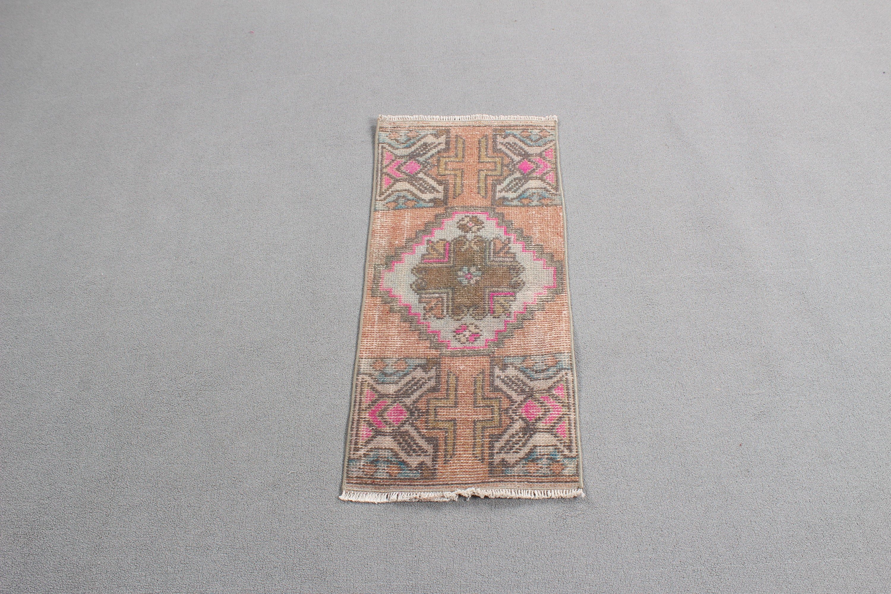 Kitchen Rugs, Door Mat Rugs, Turkish Rugs, Vintage Rugs, Flatweave Rug, Small Area Rug, Bronze Moroccan Rugs, 1.3x2.9 ft Small Rug