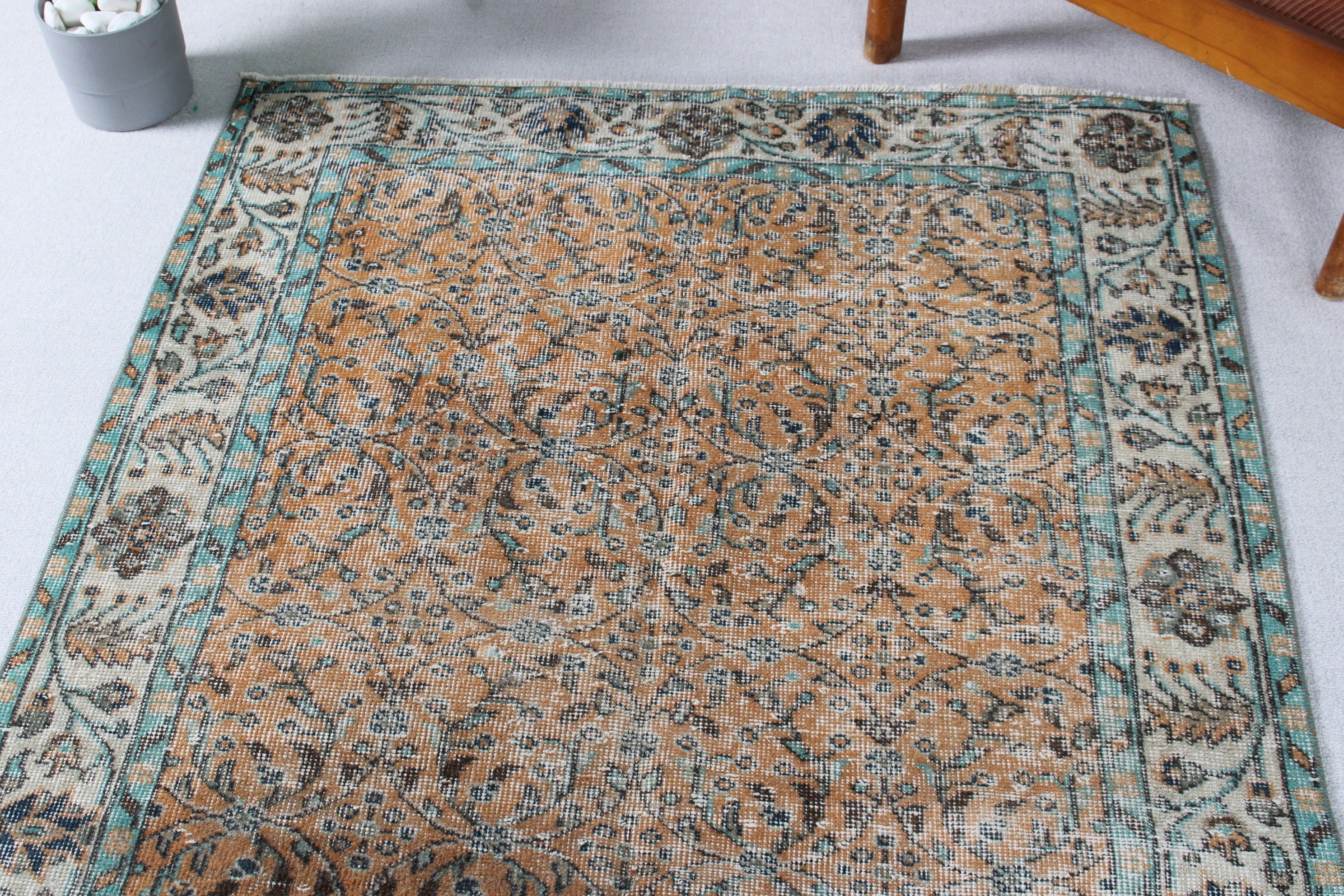 Vintage Halı, Düz Dokuma Halılar, İç Mekan Halısı, İç Mekan Halıları, Turuncu Nötr Halılar, 3,9x7 ft Alan Halısı, Nötr Halı, Mutfak Halıları, Türk Halısı