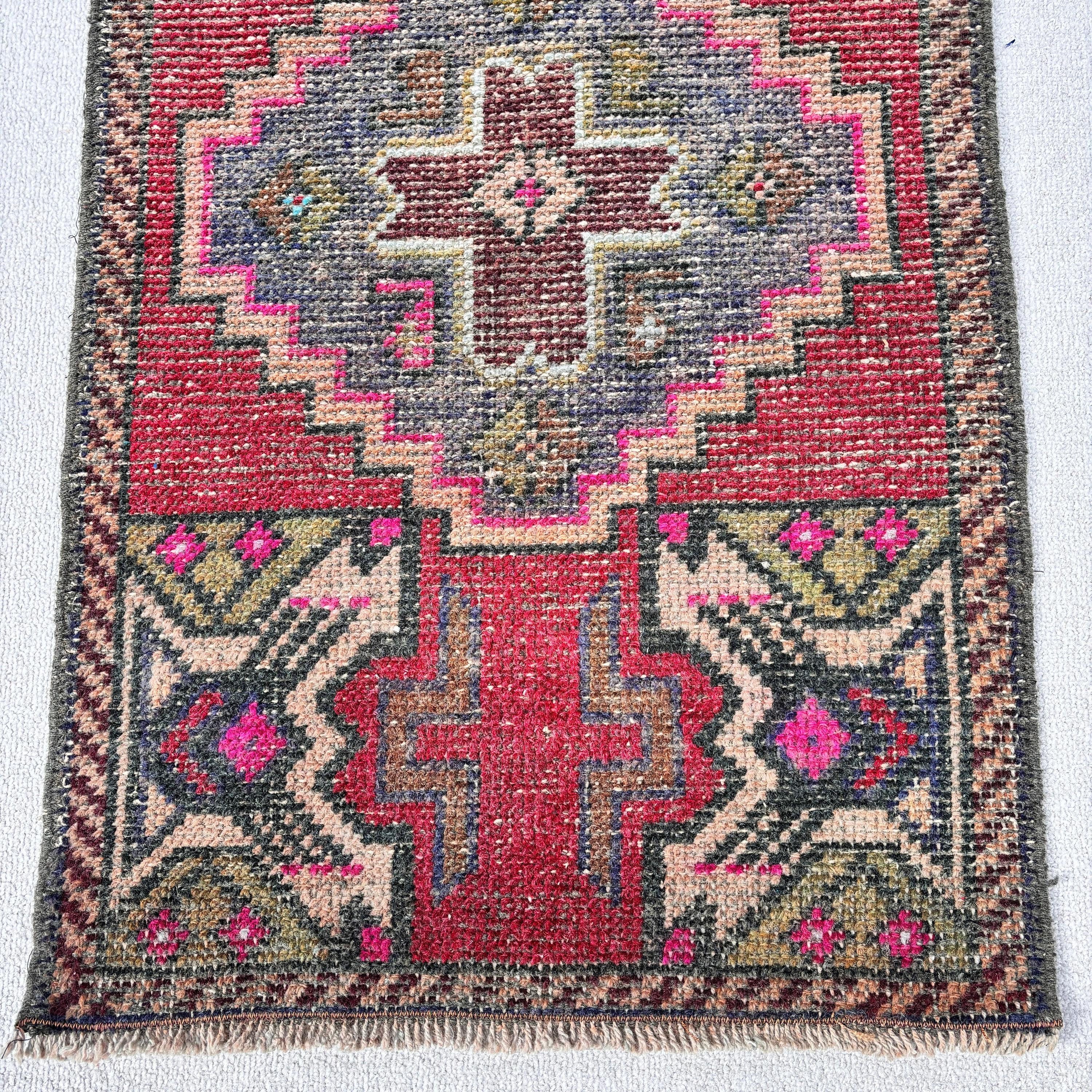 Turkish Rug, Geometric Rug, 1.8x3.1 ft Small Rug, Ethnic Rug, Small Vintage Rugs, Red Luxury Rug, Vintage Rug, Handwoven Rugs, Nursery Rug