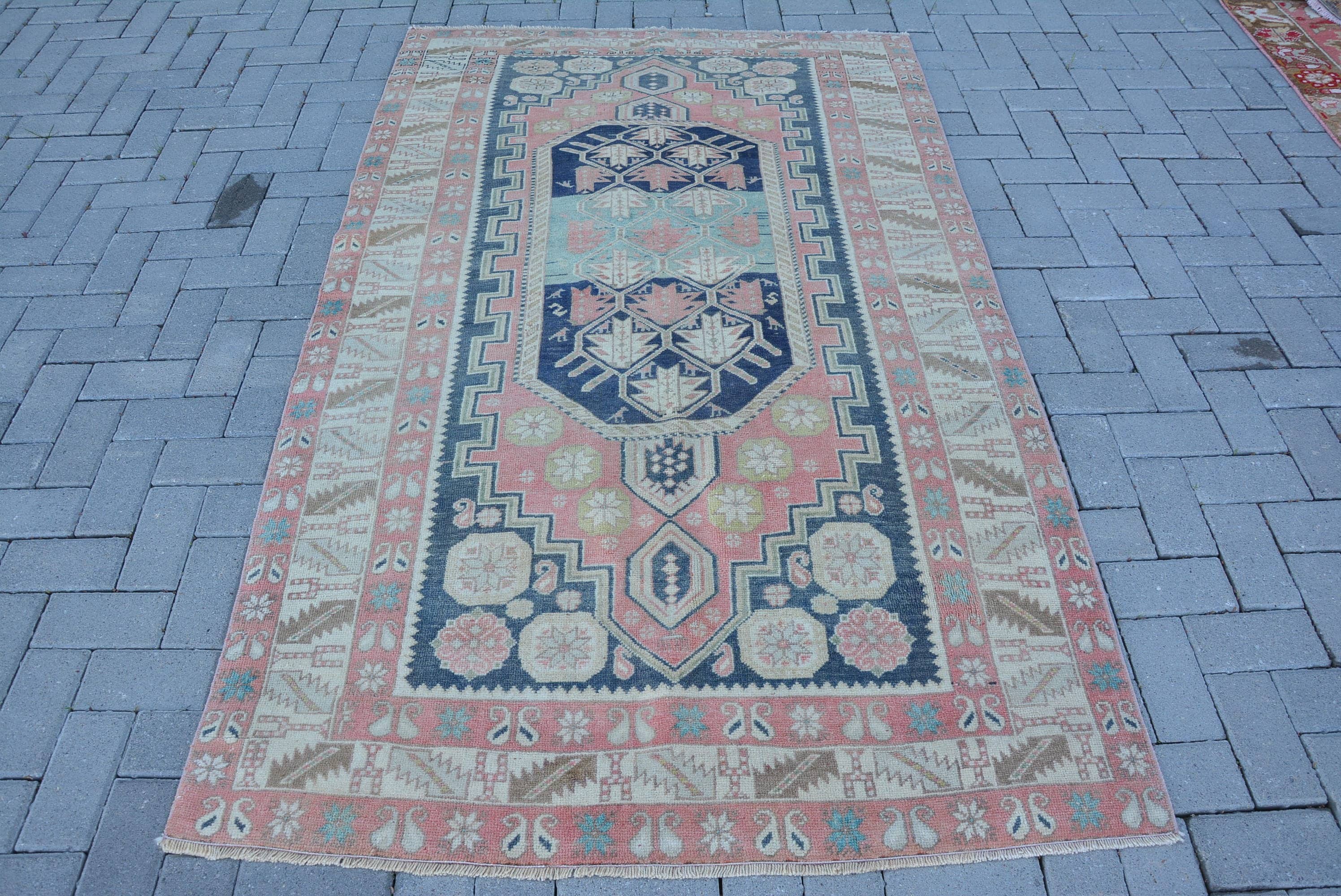 Living Room Rug, Turkish Area Rug Rugs, Bedroom Rug, Turkish Rug, Rugs for Dining Room, Floor Rugs, 4.2x7.1 ft Area Rugs, Vintage Rug