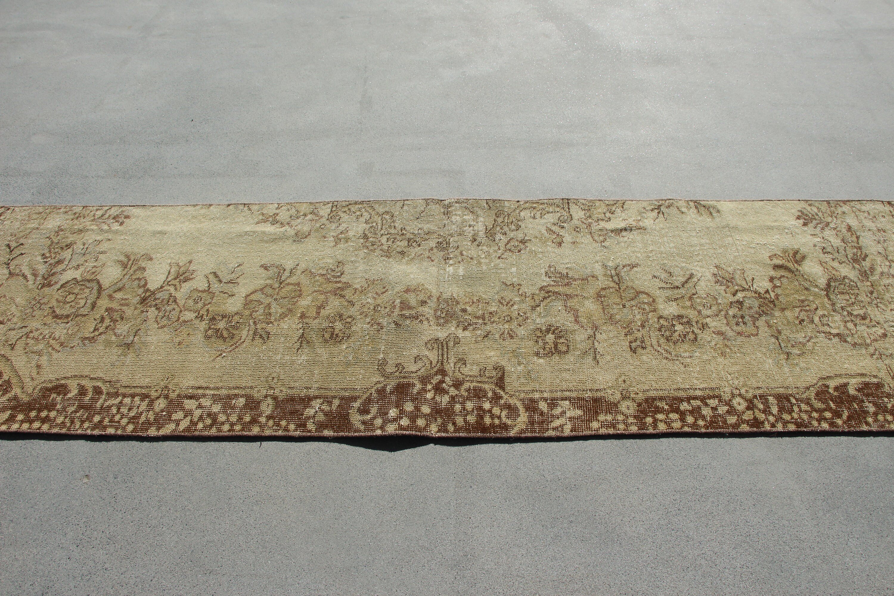 Türk Halısı, Vintage Halı, Bej 2.4x8.8 ft Runner Halısı, Merdiven Halıları, Mutfak Halısı, Merdiven Halısı, Ev Dekor Halısı, Sessiz Halı